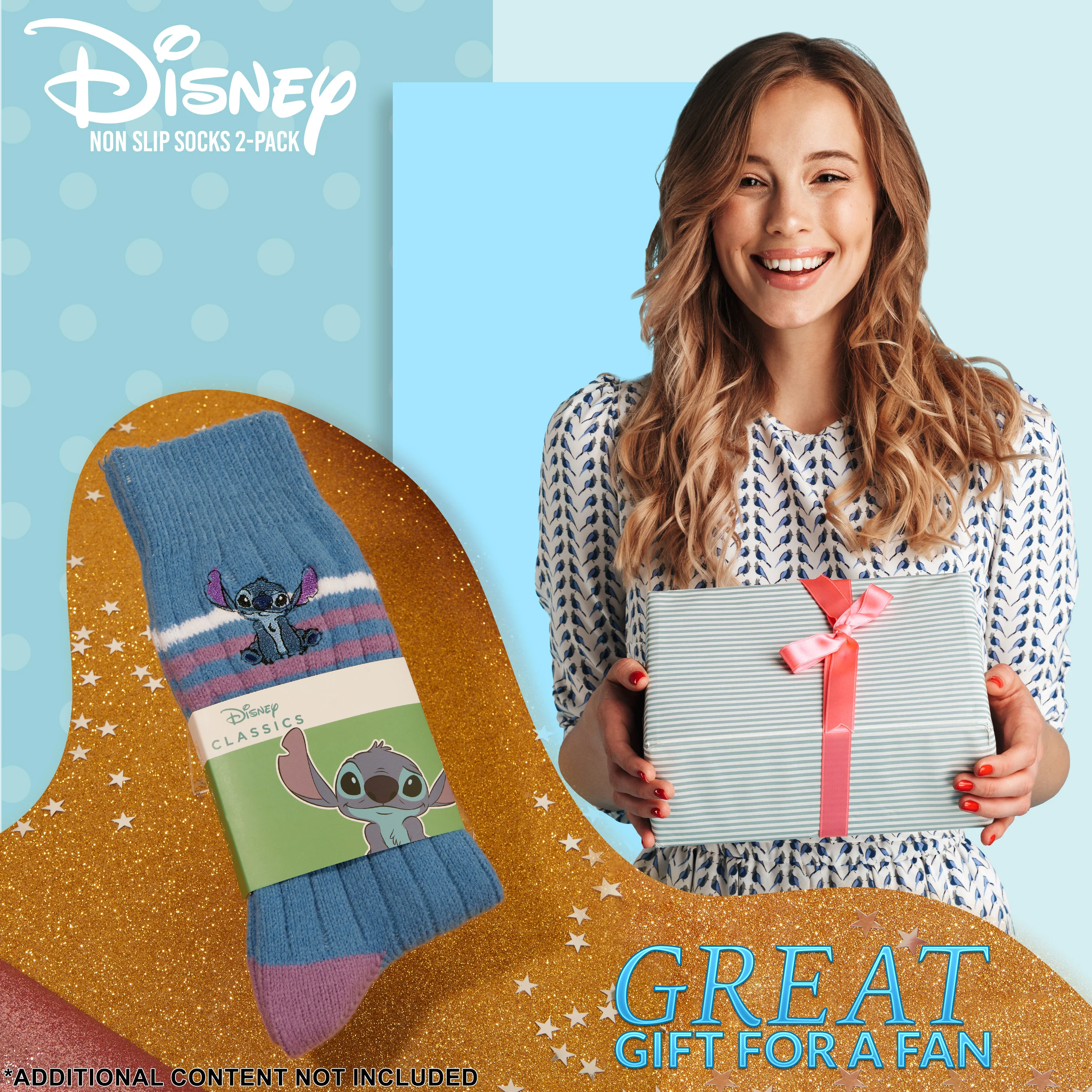 Disney Bed Socks for Women, Non Slip Socks - Stitch - Image 2