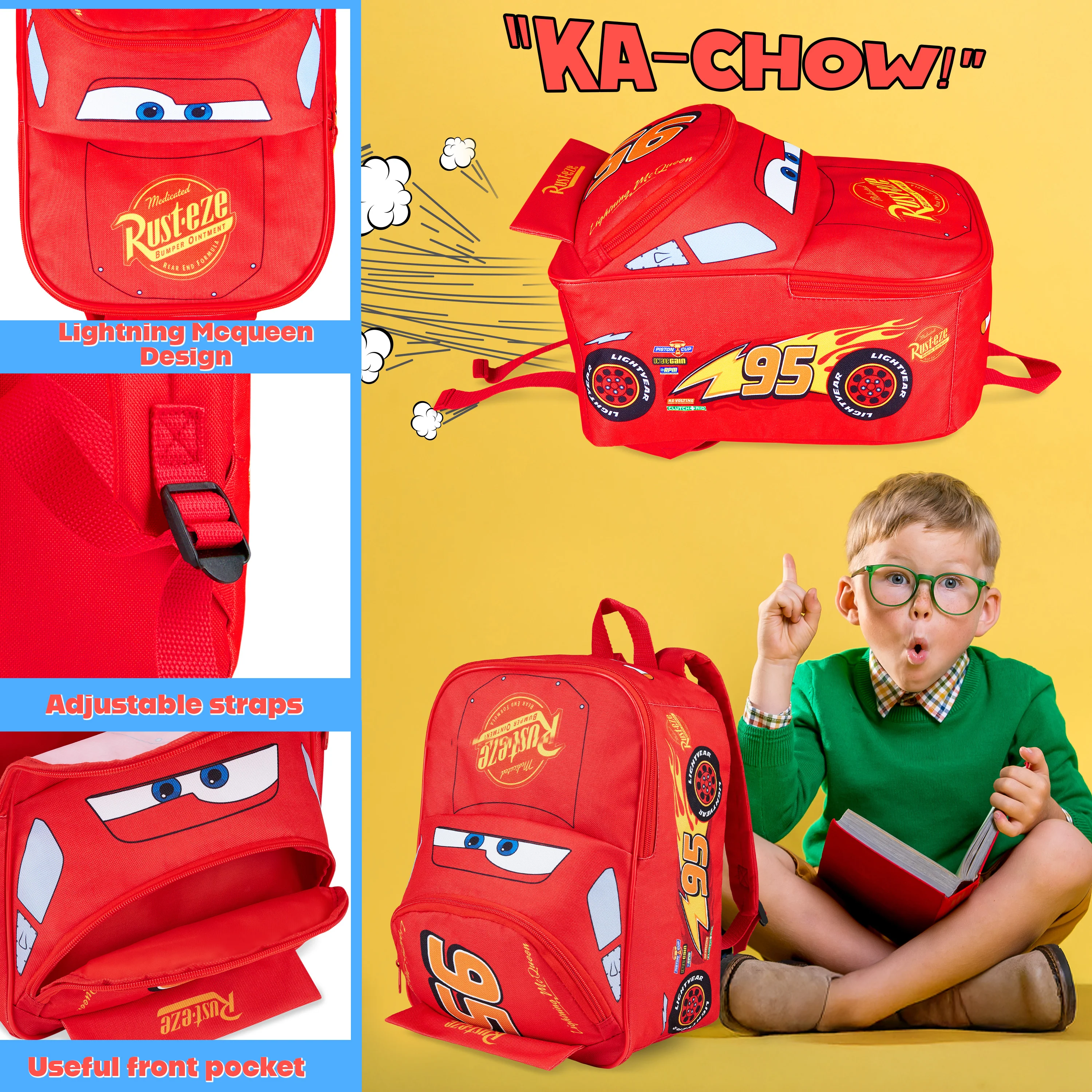 Disney Cars Backpack for Kids Rucksack for Nursery Preschool Lightning McQueen - Image 5