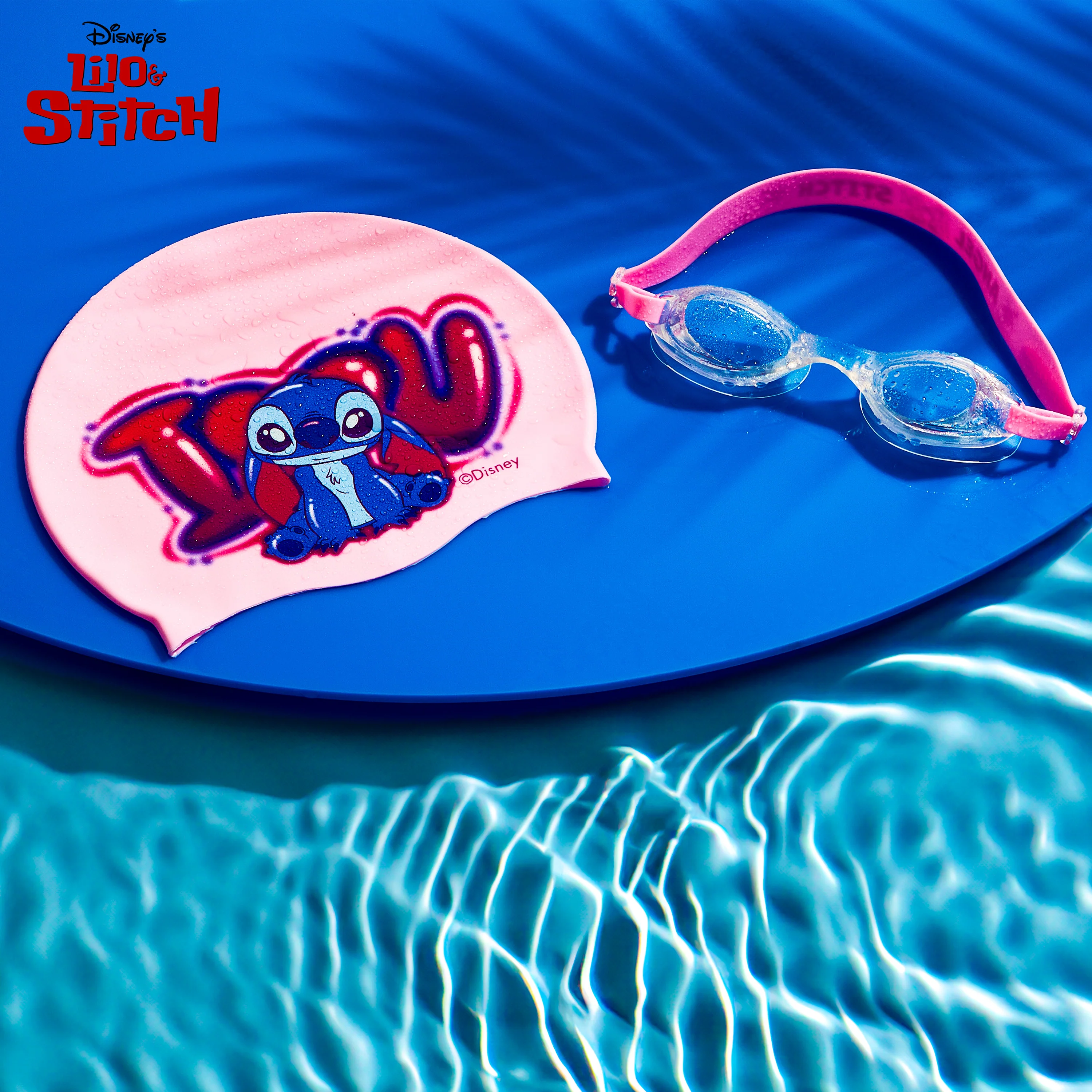 Disney Children's Swimming Goggles and Swimming Cap Set Anti-Fog UV Protection - STITCH - Image 2