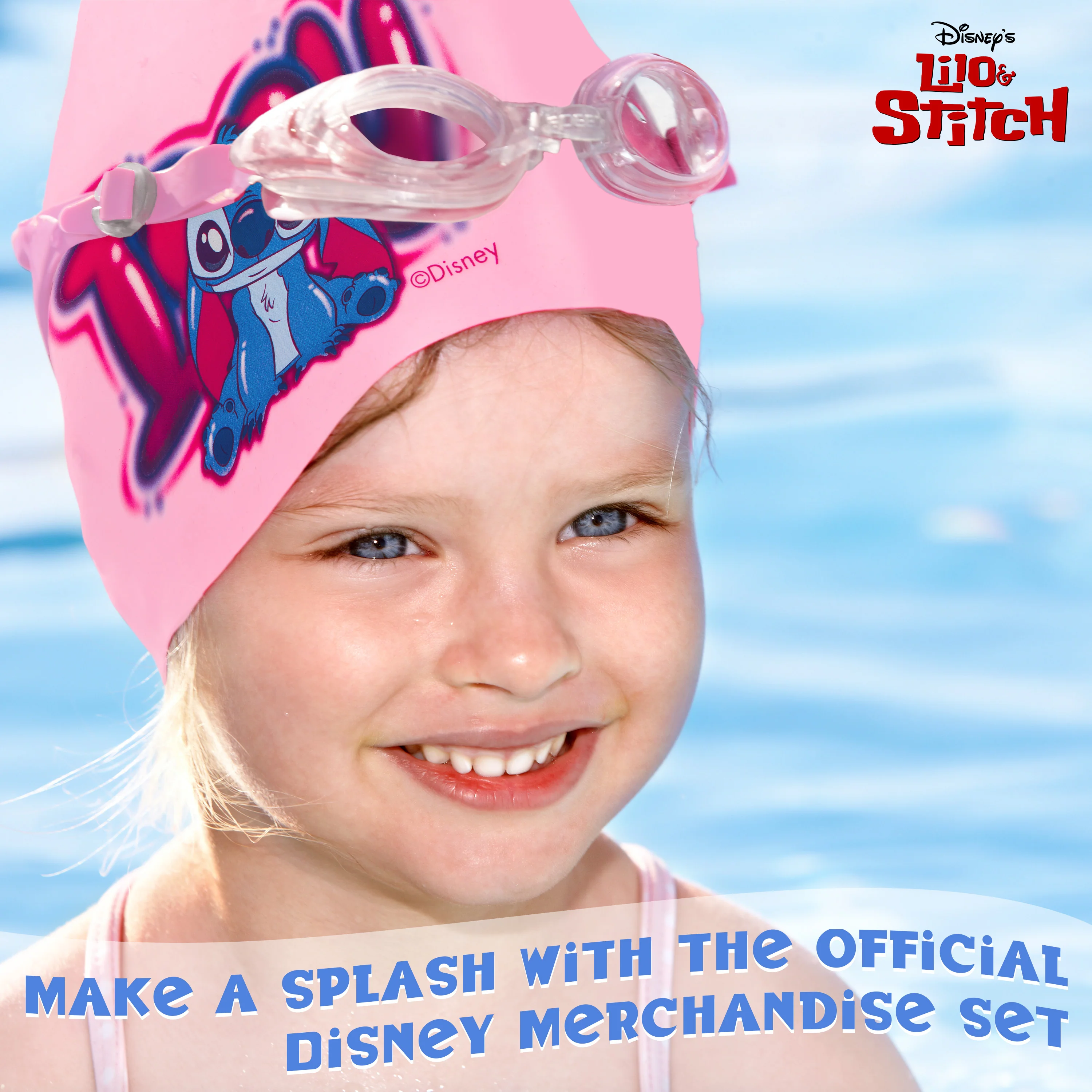 Disney Children's Swimming Goggles and Swimming Cap Set Anti-Fog UV Protection - STITCH - Image 3