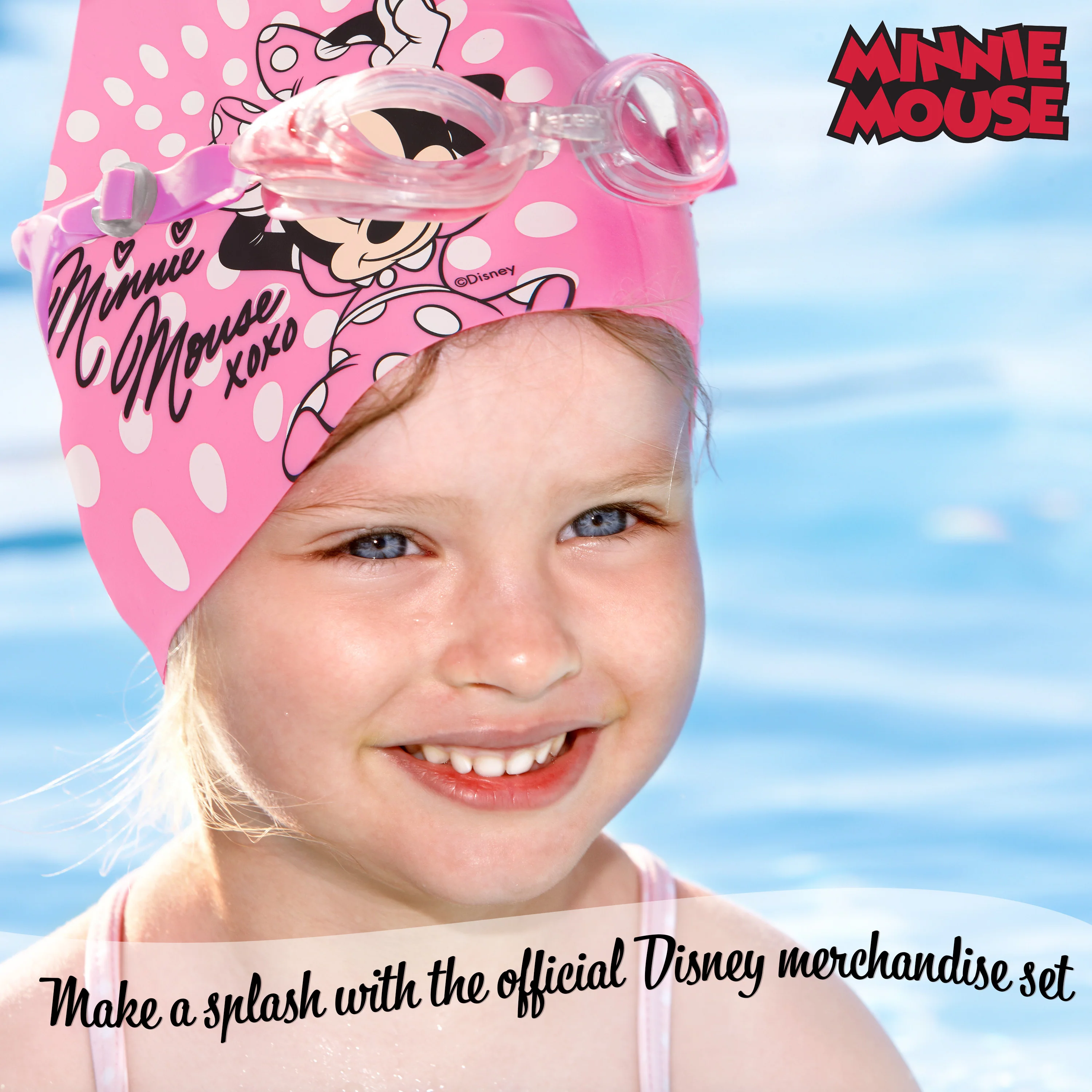 Disney Children's Swimming Goggles and Swimming Cap Set Anti-Fog UV Protection - MINNIE - Image 3