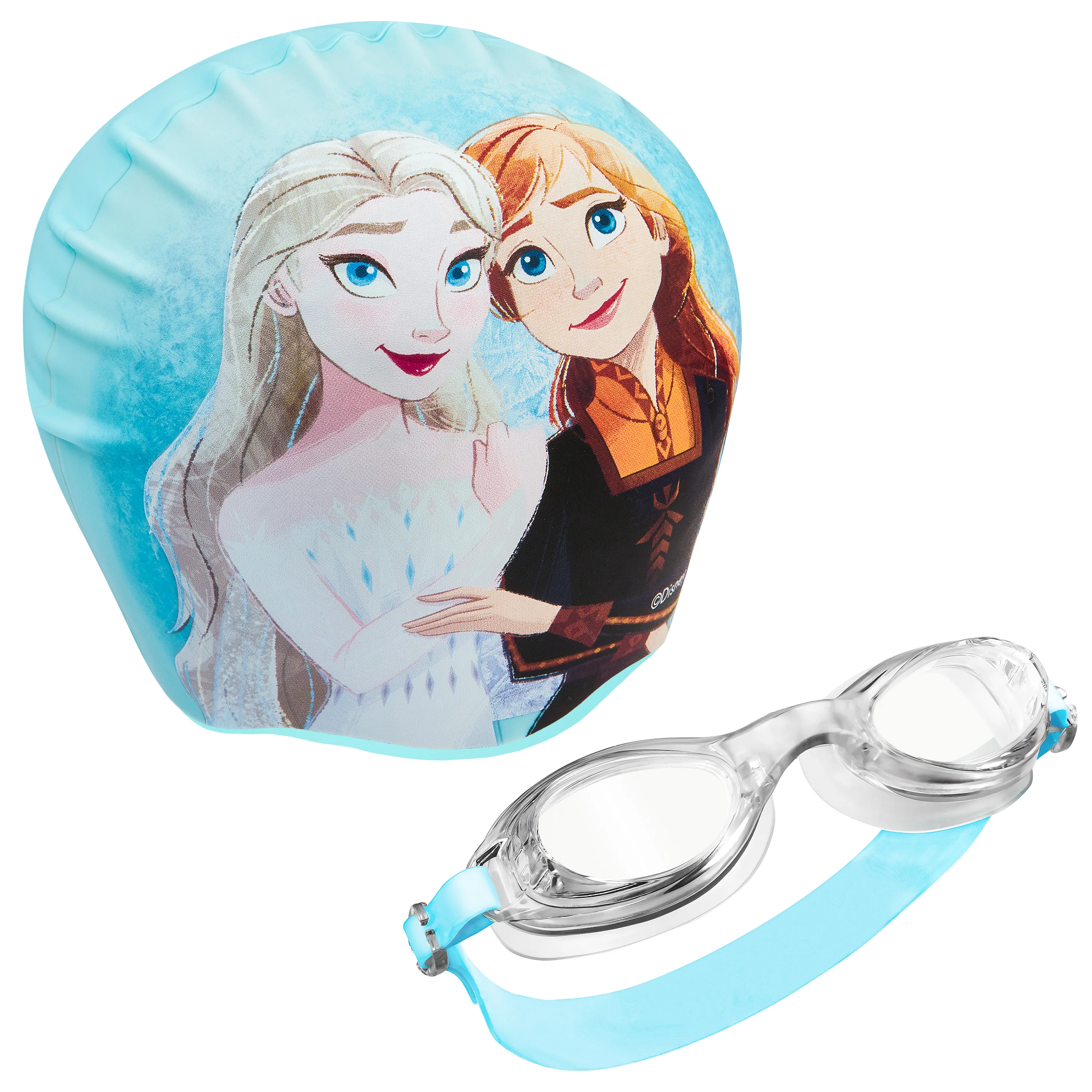 Disney Children's Swimming Goggles and Swimming Cap Set Anti-Fog UV Protection - FROZEN