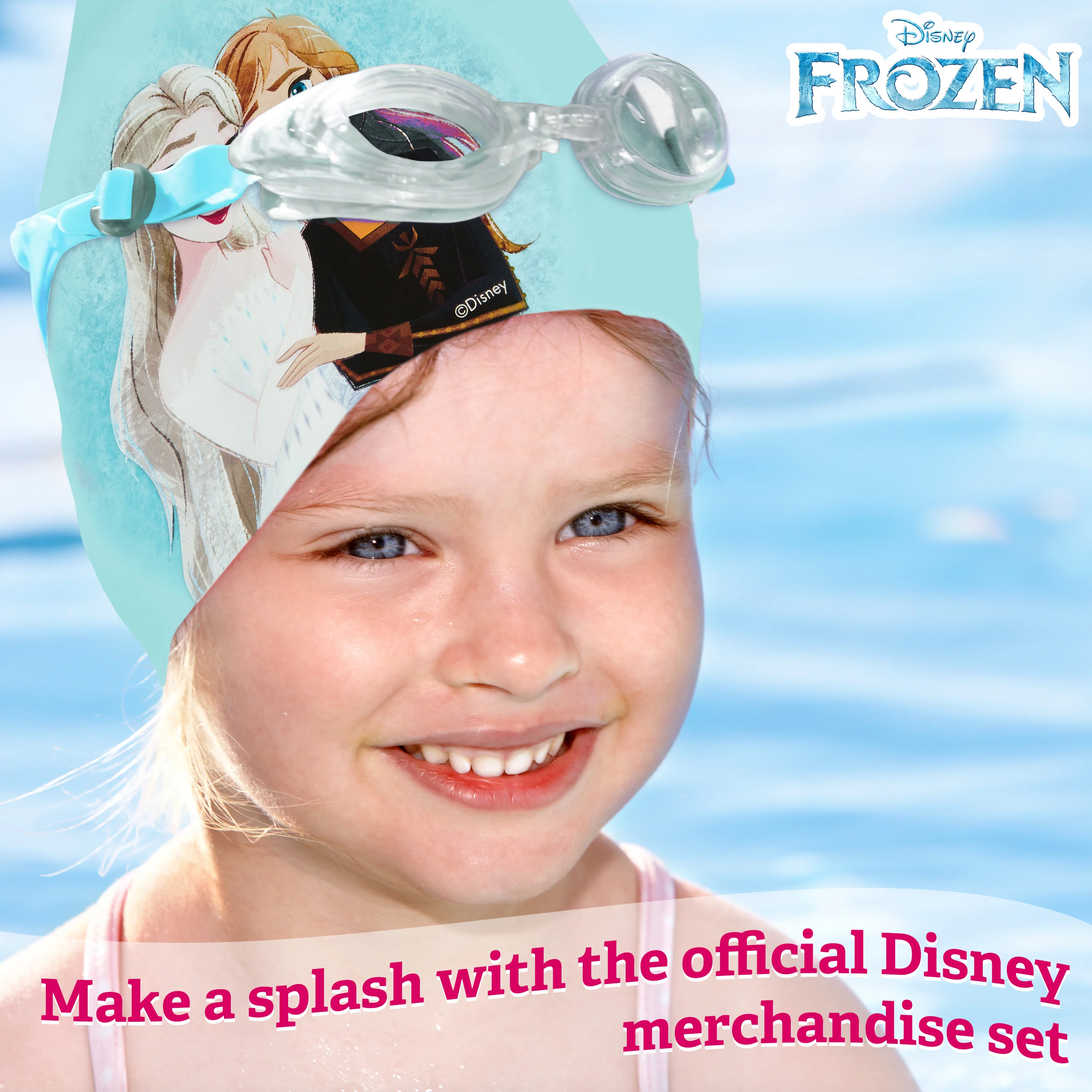 Disney Children's Swimming Goggles and Swimming Cap Set Anti-Fog UV Protection - FROZEN - Image 3