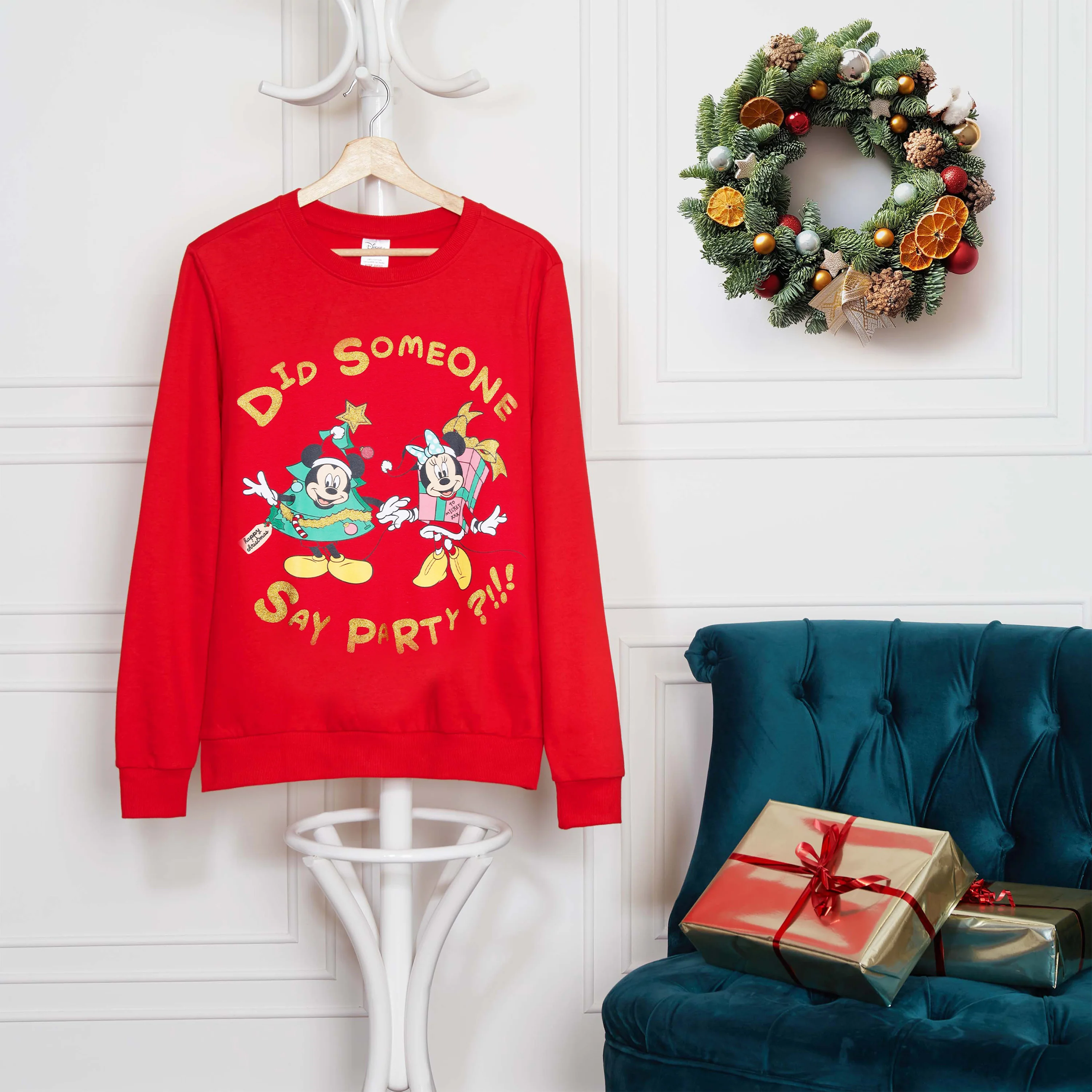 Disney Christmas Jumper Women, Minnie & Mickey Mouse - Image 3