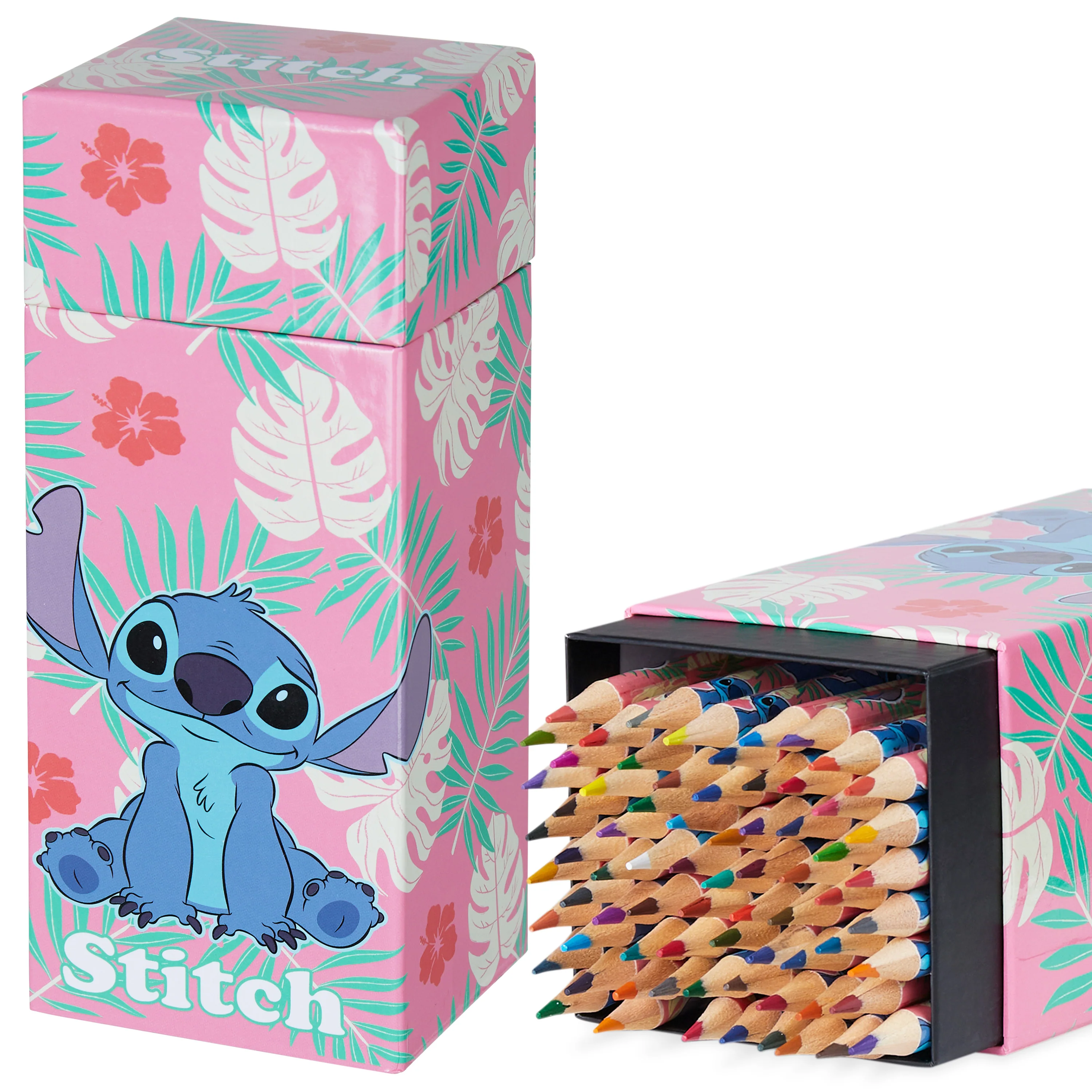 Disney Colouring Pencils for Kids, 72 Pencils Colouring Box - Stitch