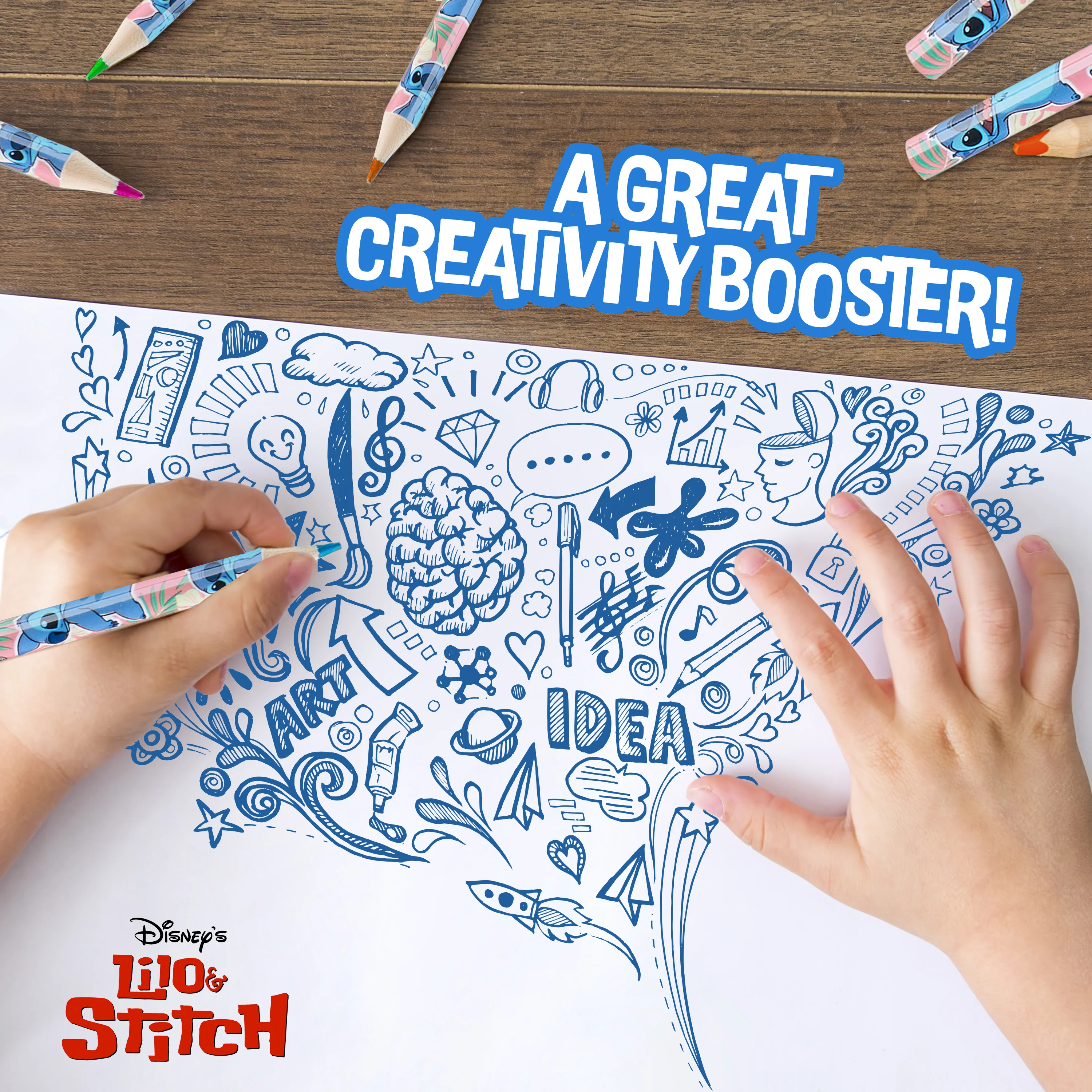 Disney Colouring Pencils for Kids, 72 Pencils Colouring Box - Stitch - Image 6