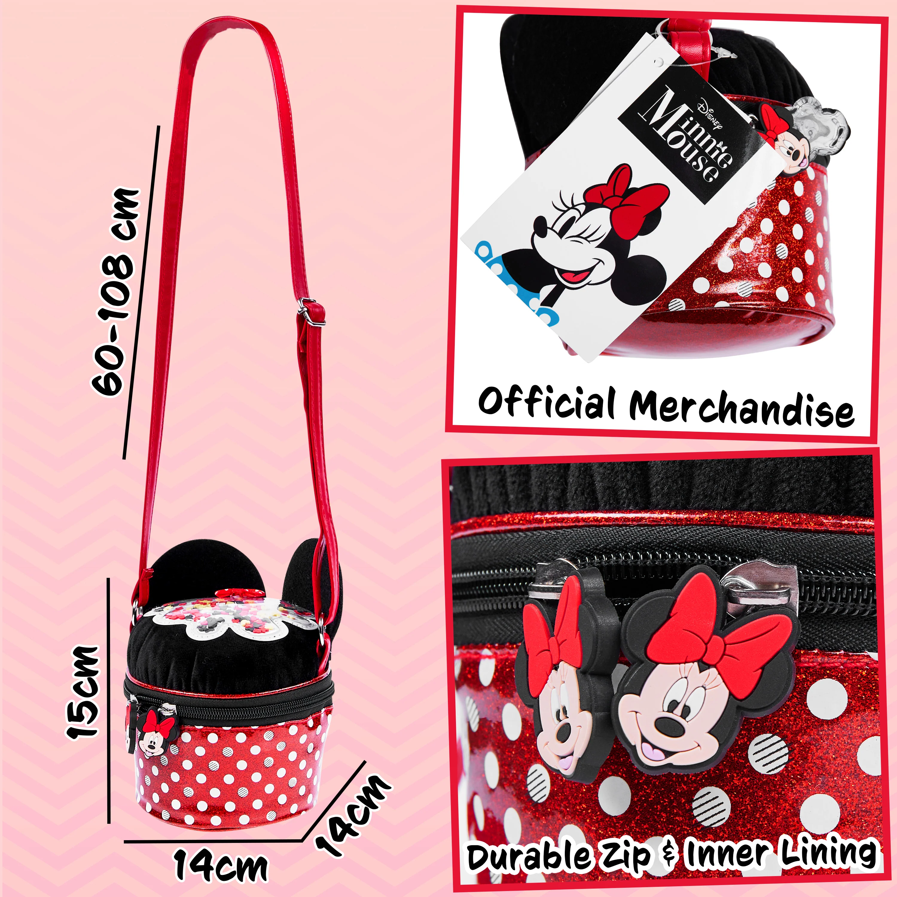 Disney Crossbody Bag for Girls Minnie Mouse Bag with Adjustable Shoulder Strap - Image 6