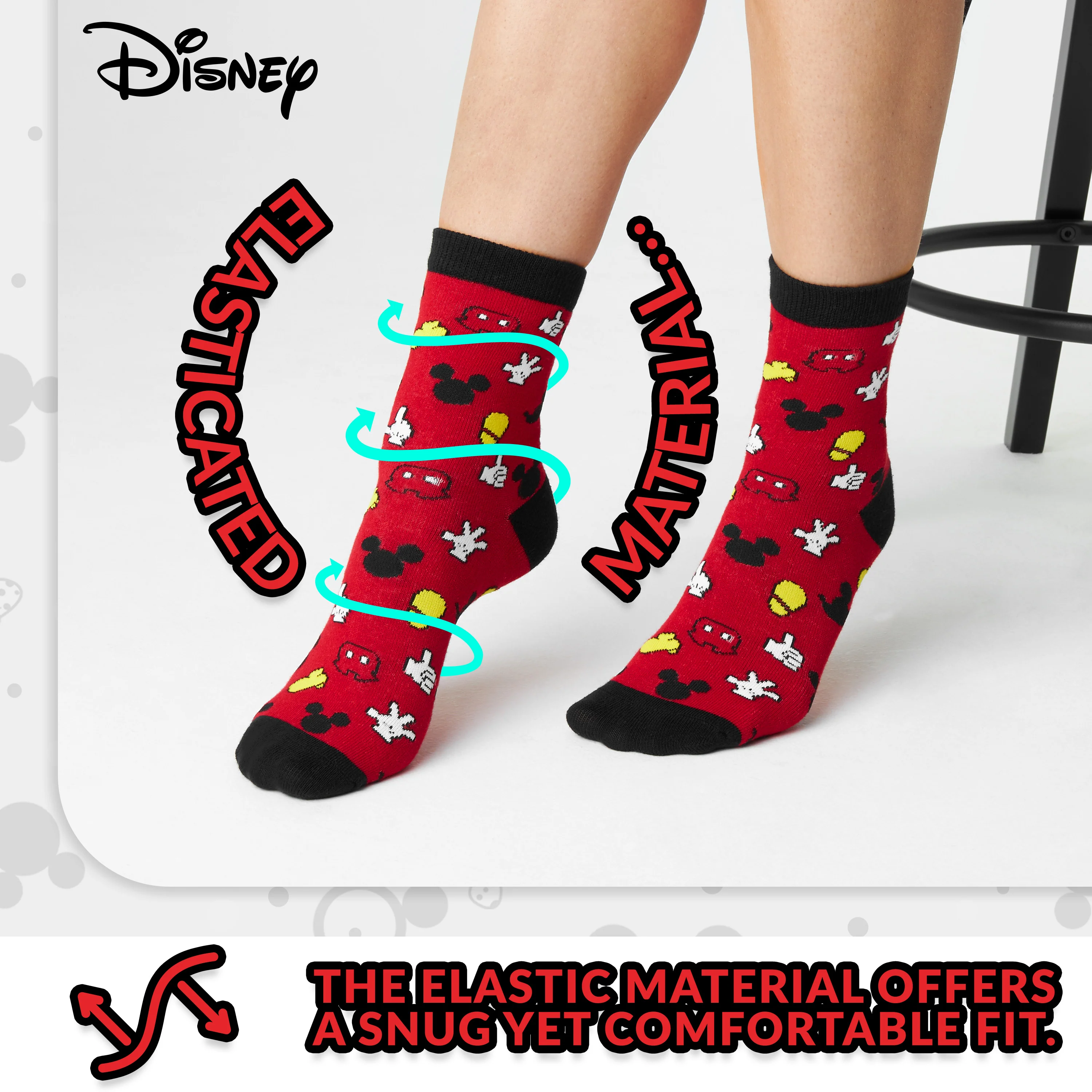 Disney Cup and Socks Gift Set Mickey Minnie Gifts for Women, Red - Mickey - Image 6