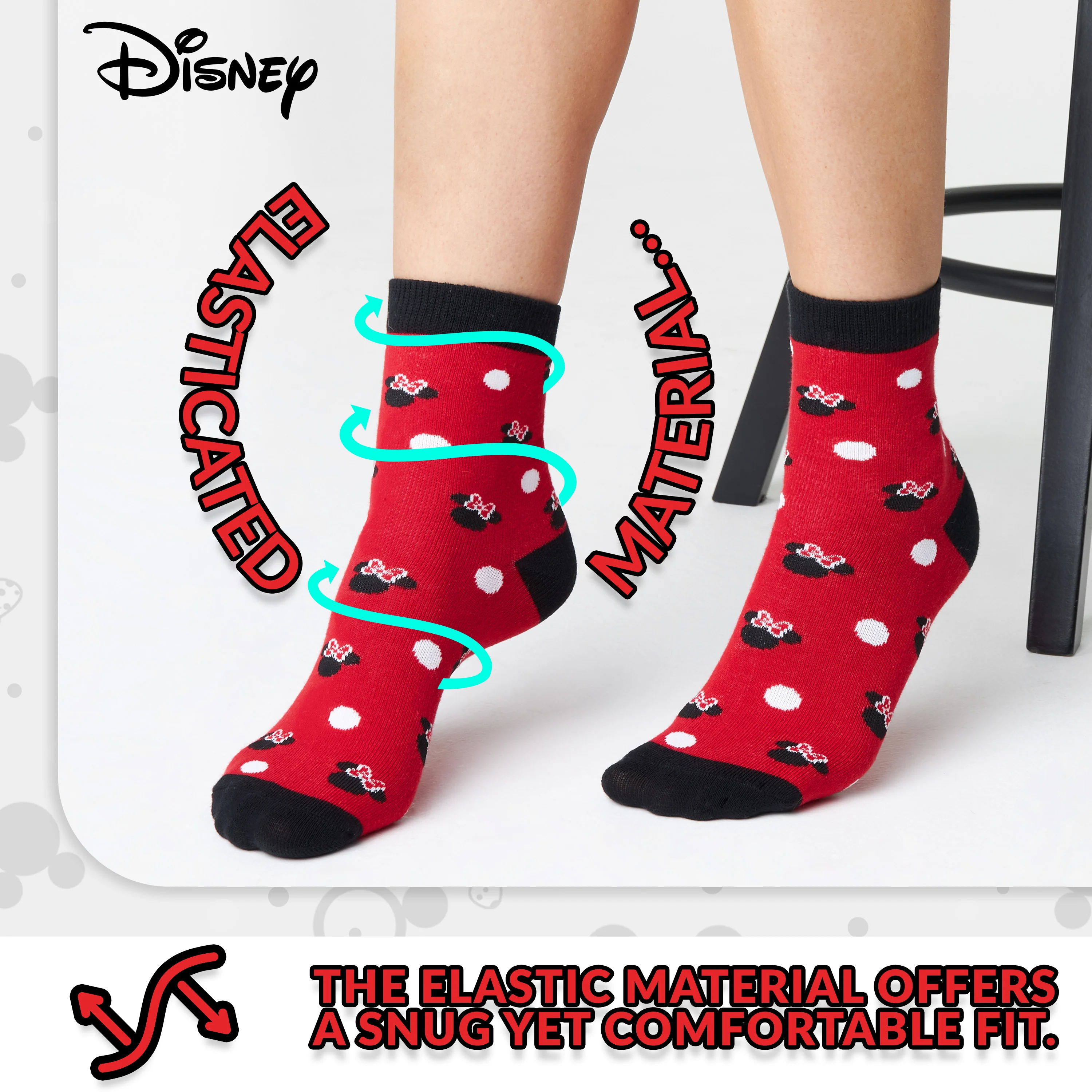 Disney Stitch Mug and Socks Gift Set for Women Teenagers Cute Ceramic Mug Soft Calf Socks, Stocking Filler Gifts for Her (Red Minnie) - Image 6