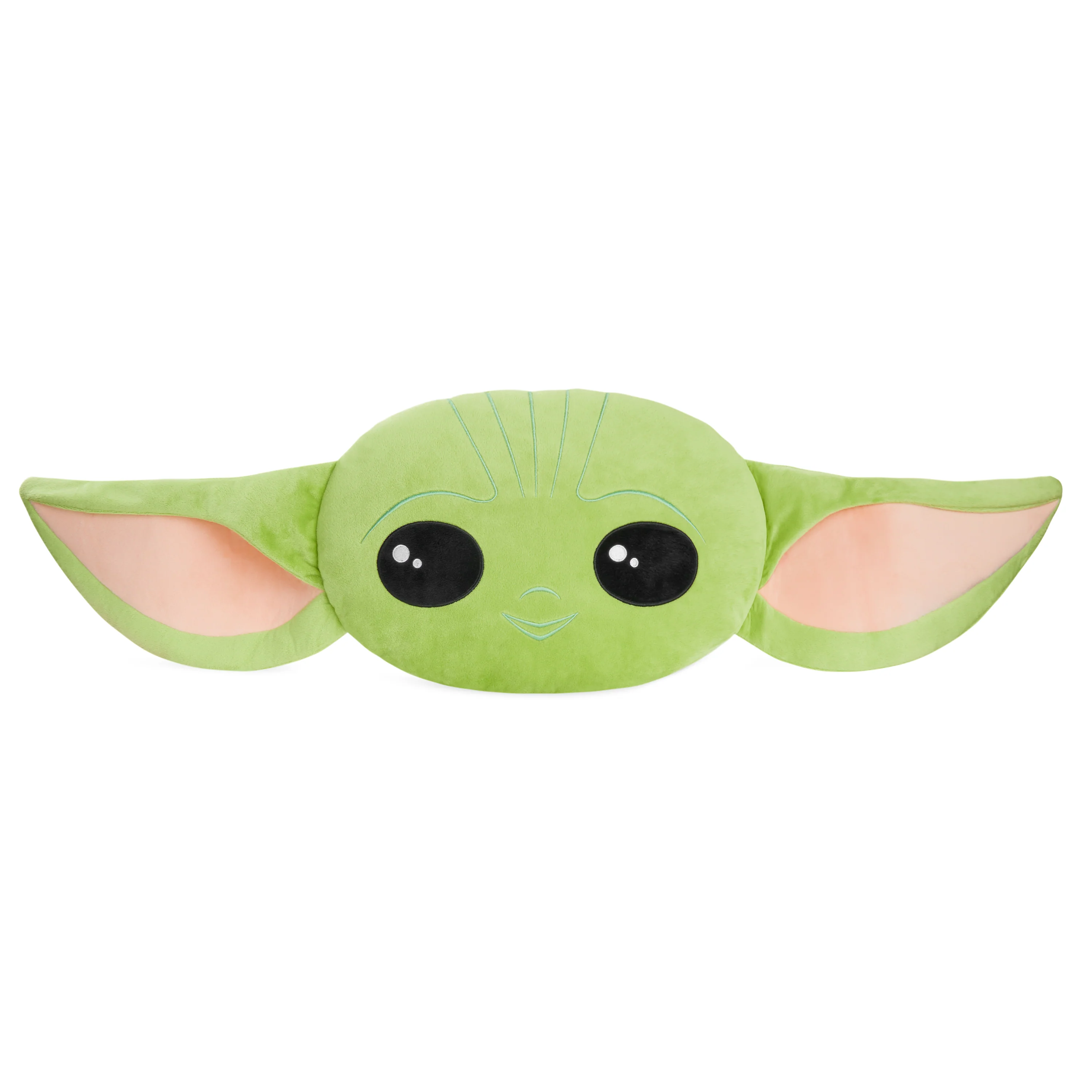 Disney Mandalorian Baby Yoda 3D Plush Pillow Cushions for Bed, Kids Bedroom Accessories 94 x 39cm - Star Wars Gifts for Boys (Green)