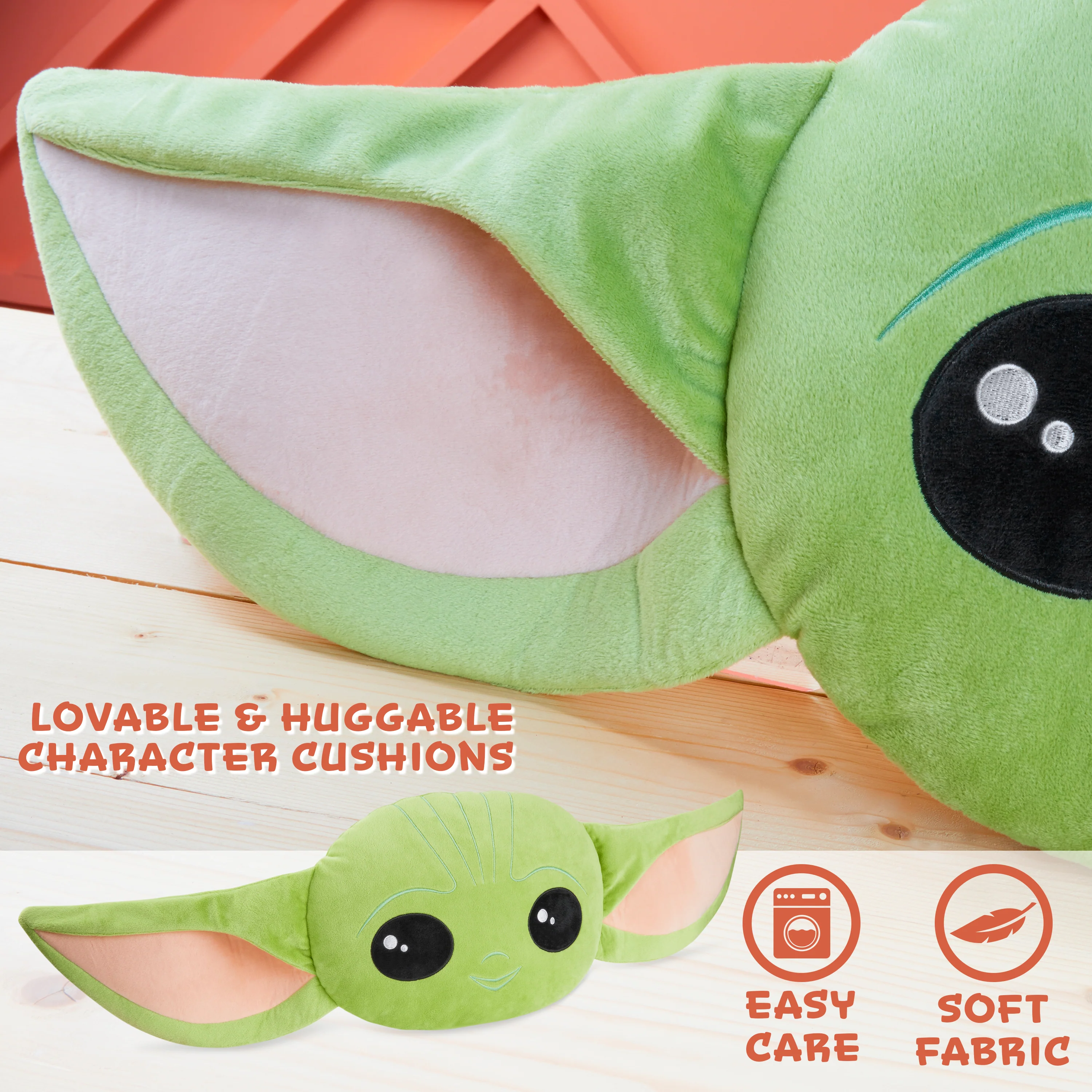 Disney Mandalorian Baby Yoda 3D Plush Pillow Cushions for Bed, Kids Bedroom Accessories 94 x 39cm - Star Wars Gifts for Boys (Green) - Image 6