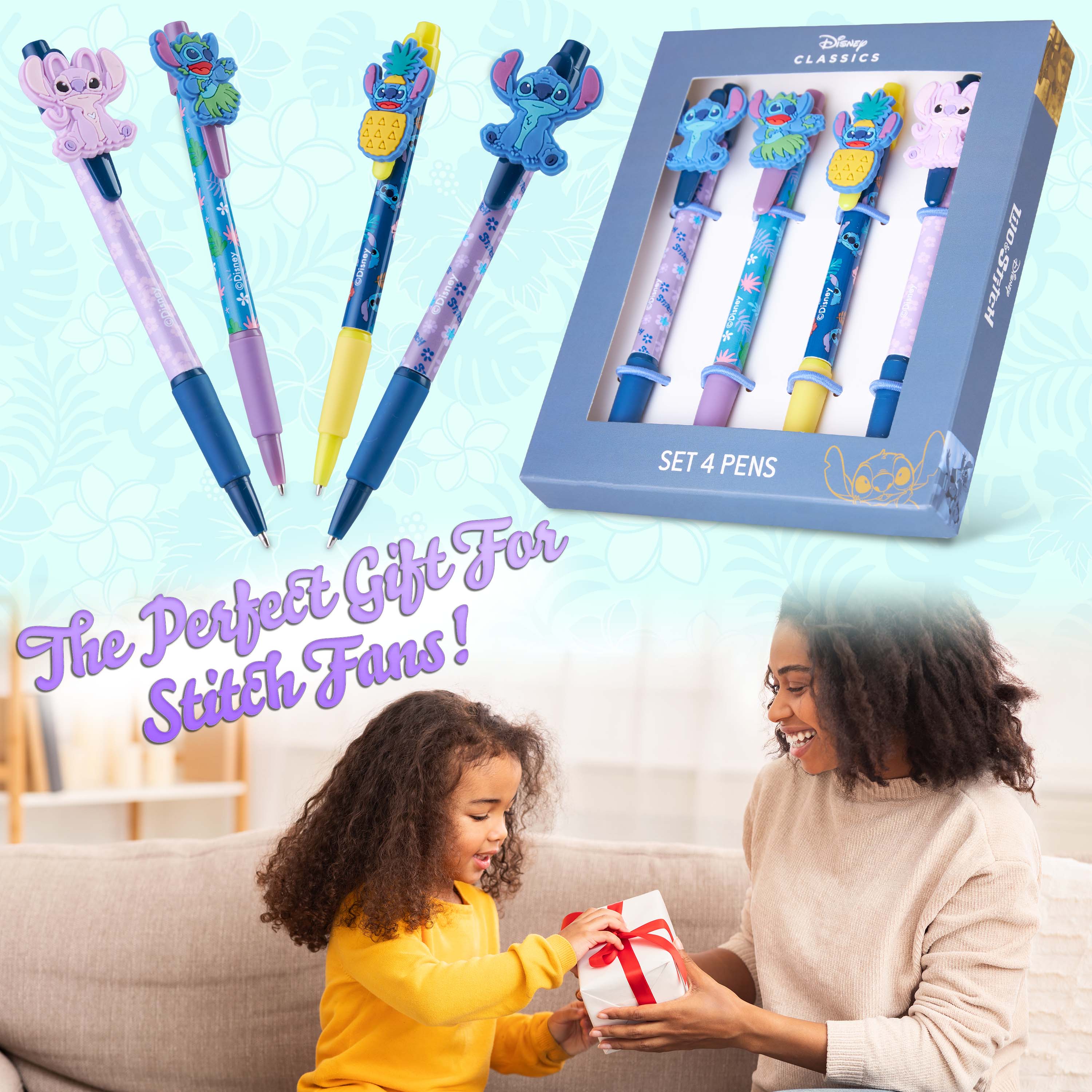 Disney Cute Pens - 4 Pack Stitch Novelty Pens - Lilo and Stitch Gifts - Image 2