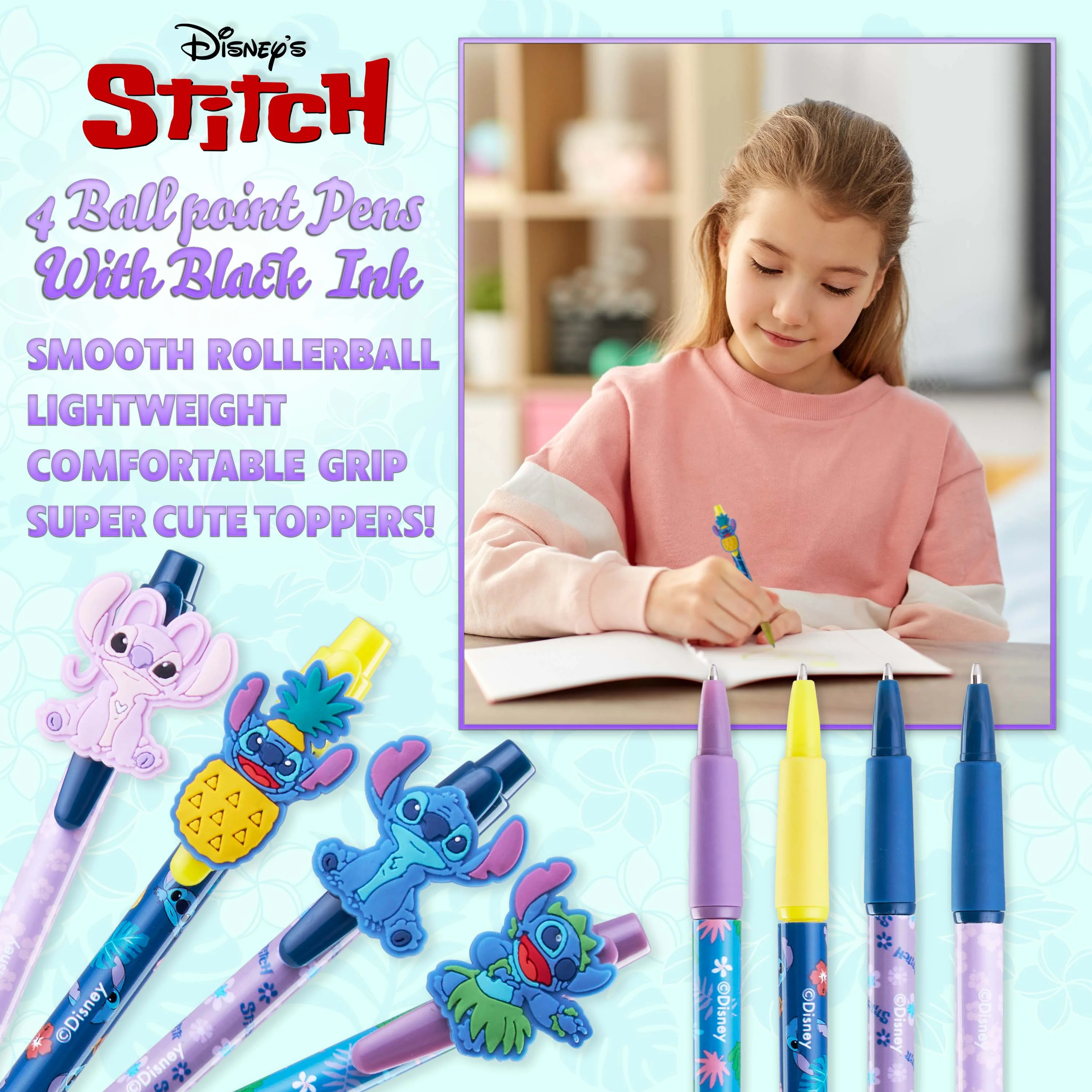 Disney Cute Pens - 4 Pack Stitch Novelty Pens - Lilo and Stitch Gifts - Image 3