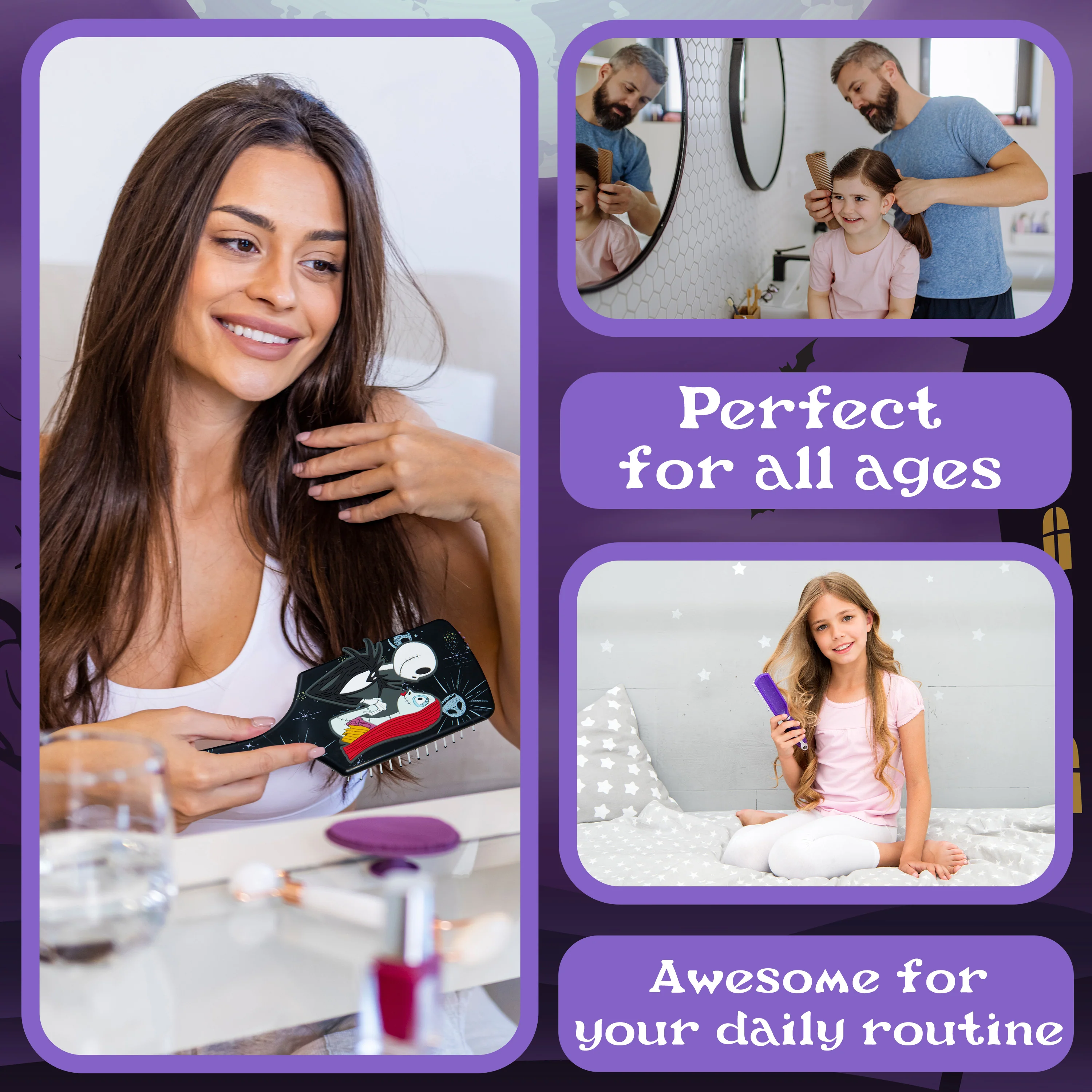 Disney Detangle Hair Brush, Paddle Brush and Compact Mirror Set - Gifts for her - Image 5