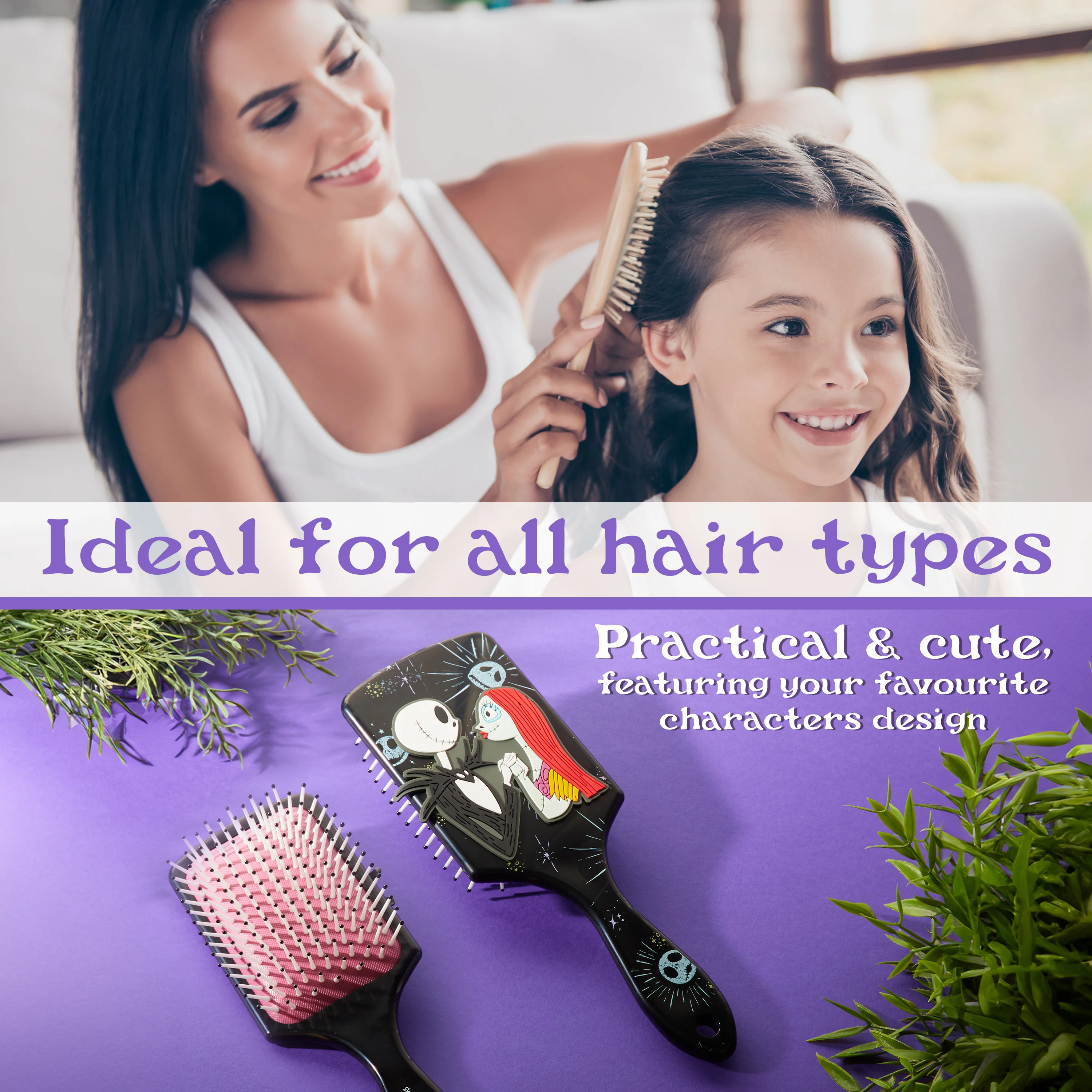 Disney Detangle Hair Brush, Paddle Brush and Compact Mirror Set - Gifts for her - Image 6