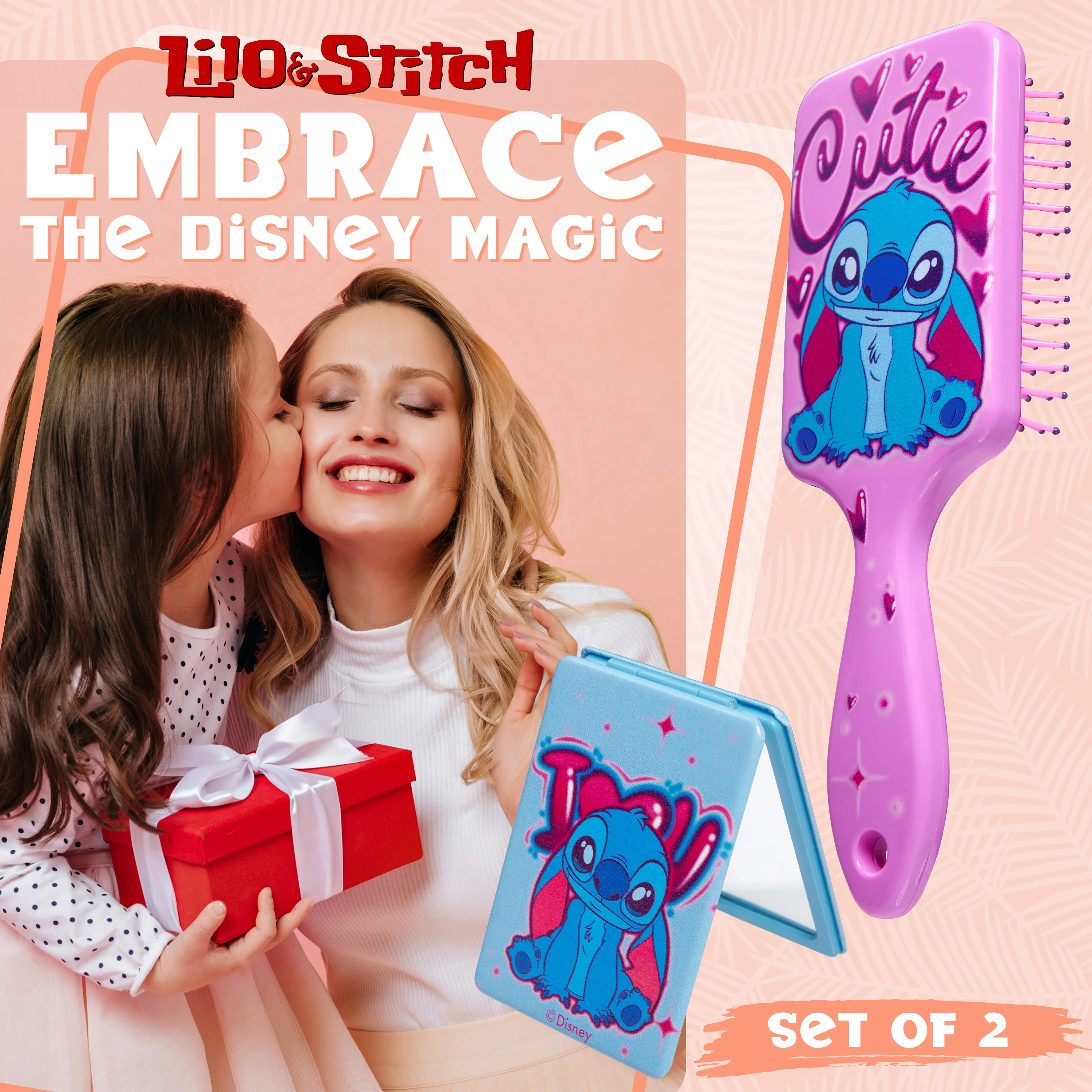 Disney Detangle Hair Brush, Paddle Brush and Compact Mirror Set - Gifts for her - Image 4