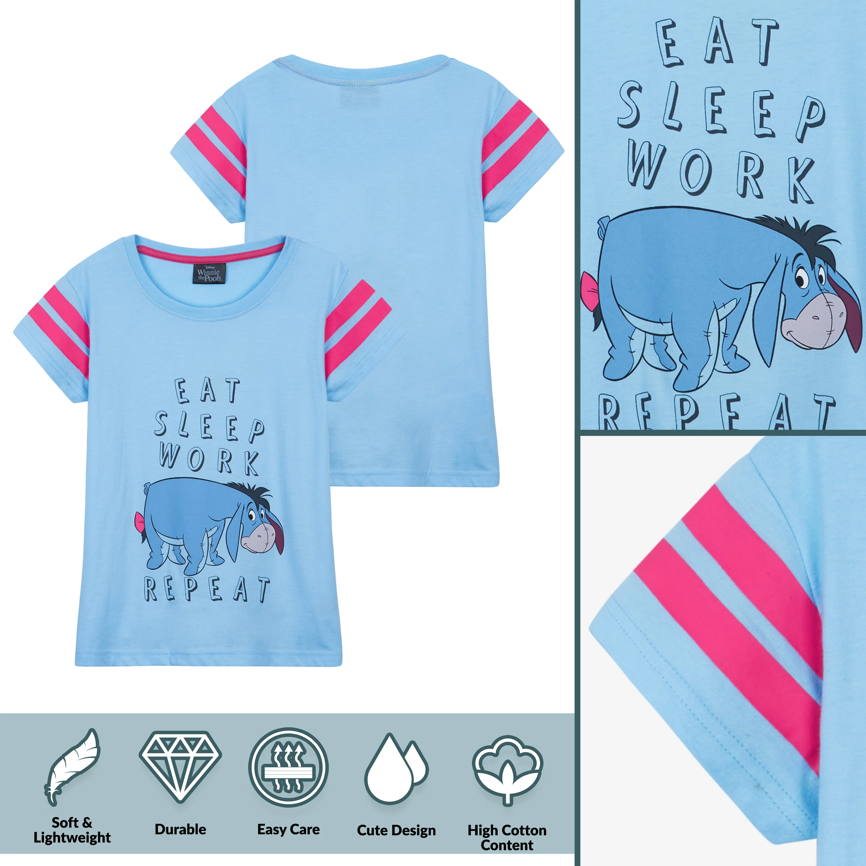 Disney Eeyore Pyjamas for Kids and Teens 2 Piece Nightwear - Image 3