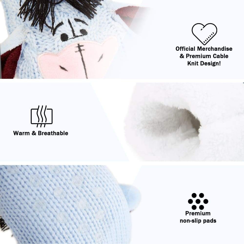 Disney Eeyore Slipper Socks, Cute Fleece Lined Non Slip Socks, Gifts for Women - Image 5