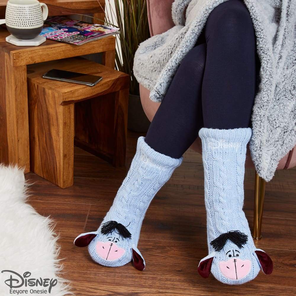 Disney Eeyore Slipper Socks, Cute Fleece Lined Non Slip Socks, Gifts for Women - Image 6