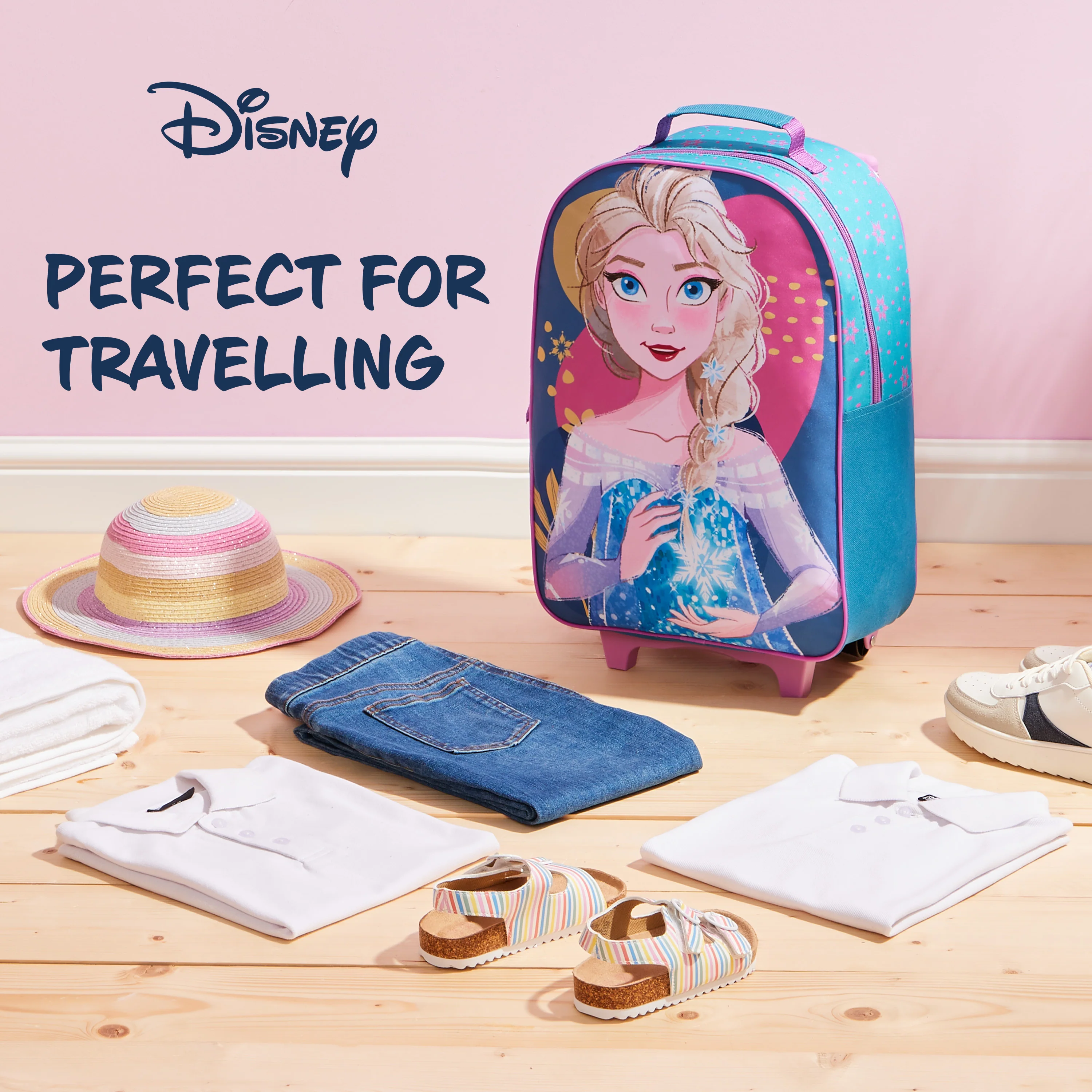 Disney Elsa Suitcase for Girls Carry On Travel Bag with Wheels - Frozen - Image 2