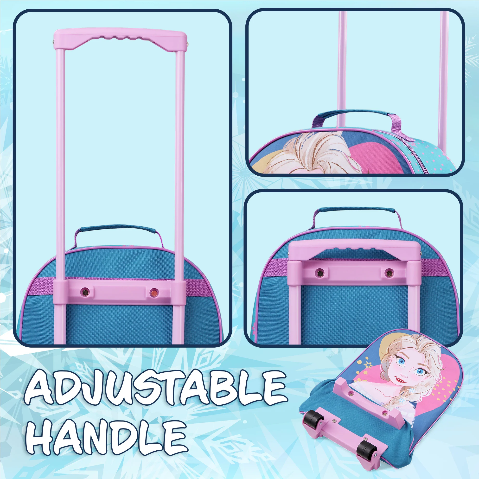 Disney Elsa Suitcase for Girls Carry On Travel Bag with Wheels - Frozen - Image 3