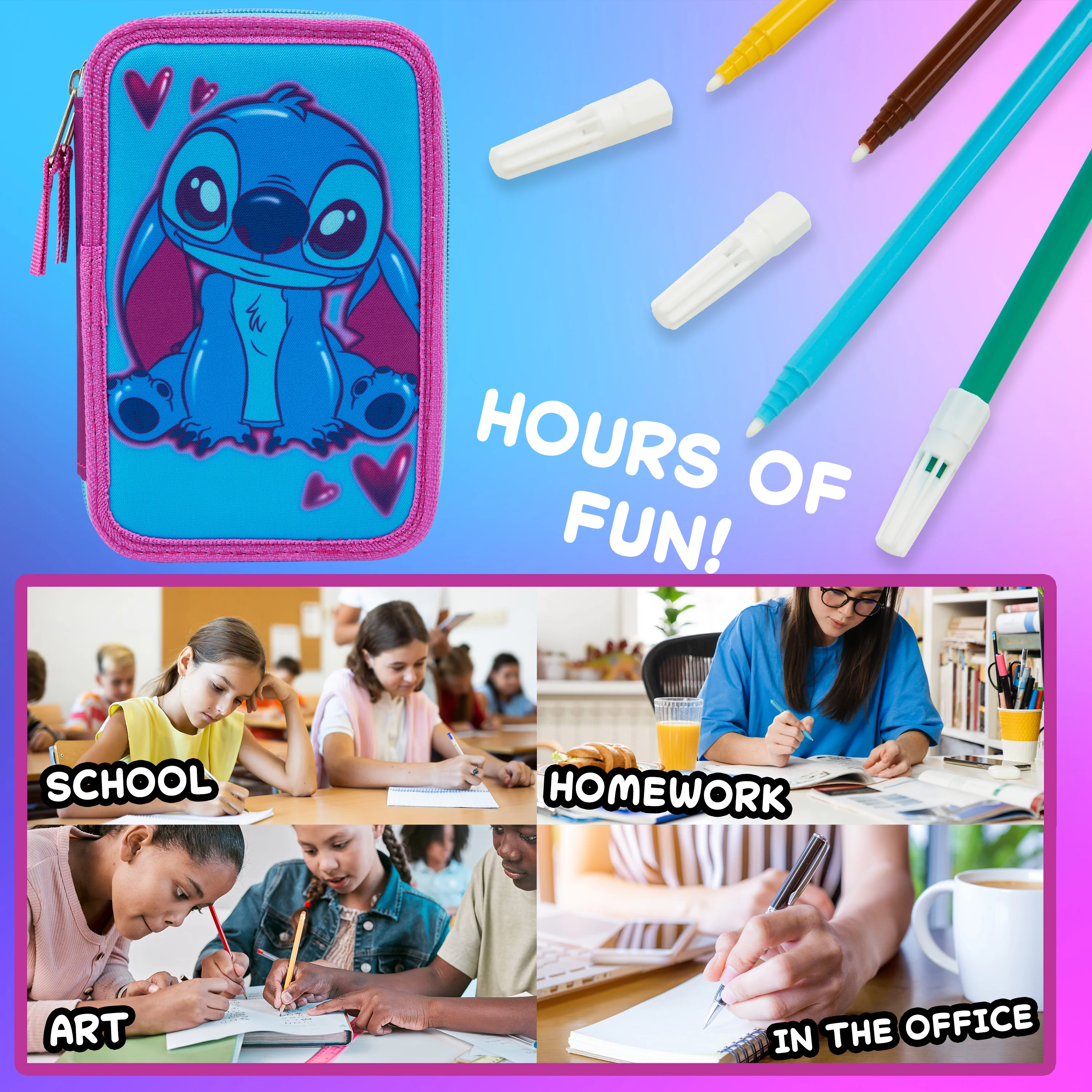 Disney Filled Pencil Case with Stationery for Kids, School Supplies - Image 5