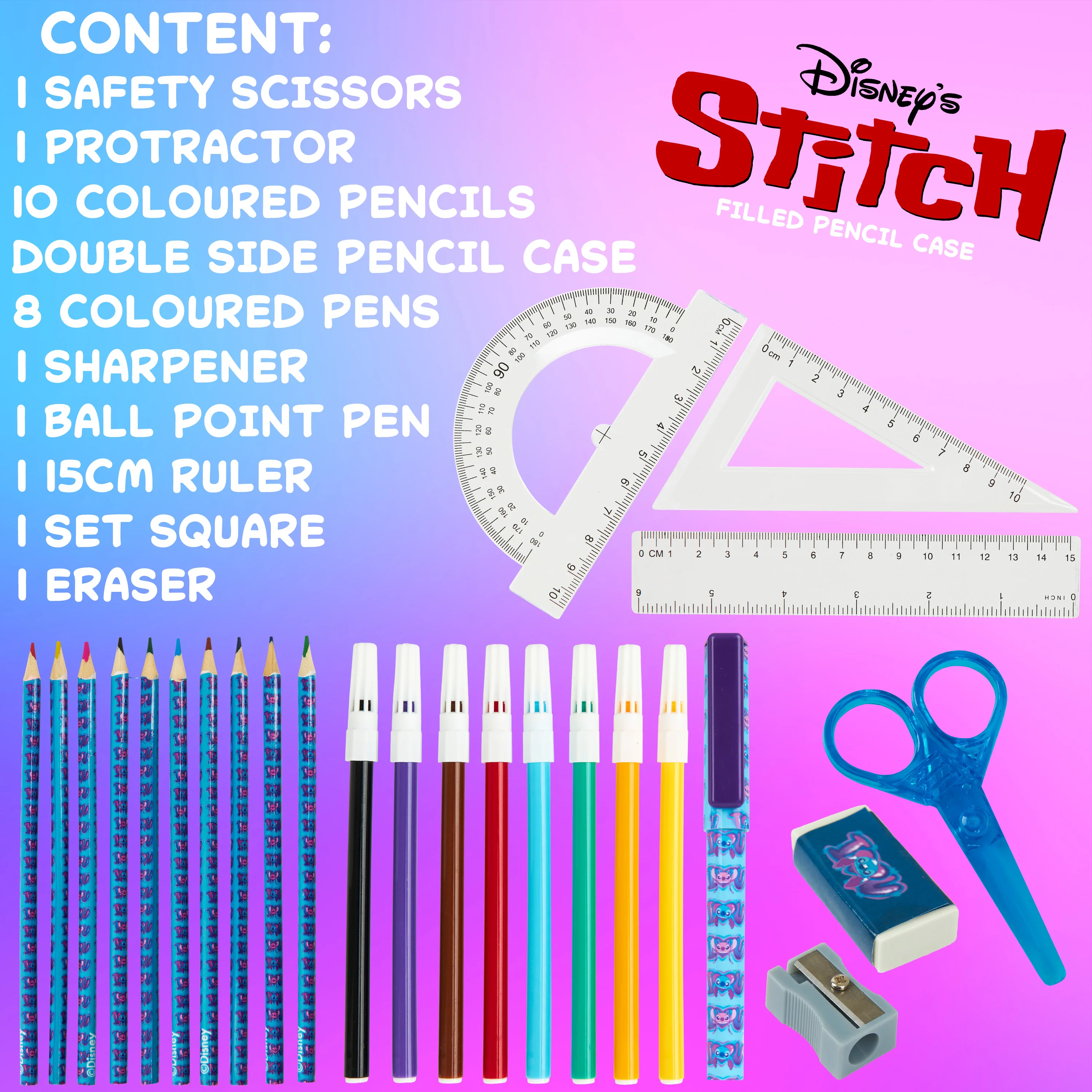 Disney Filled Pencil Case with Stationery for Kids, School Supplies - Image 6