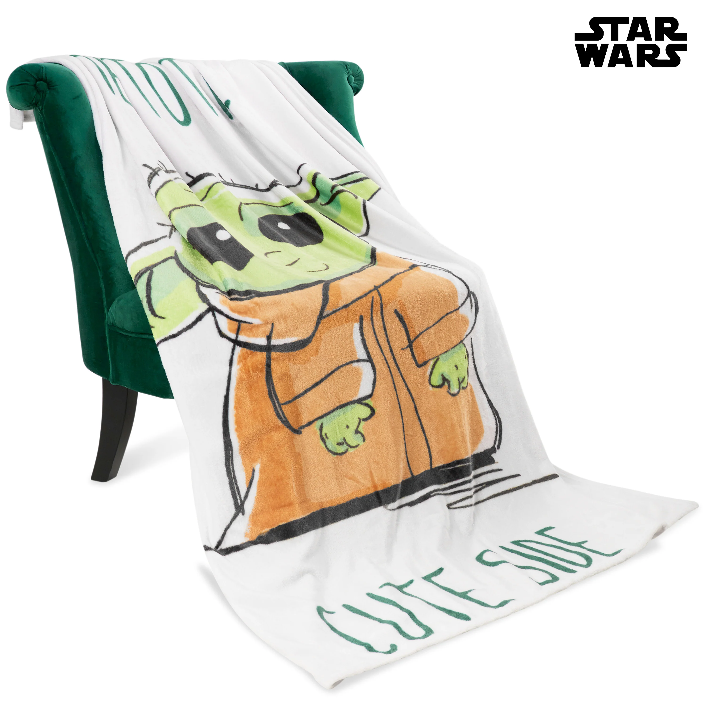 Disney Fleece Blanket - Green Baby Yoda - Image 3