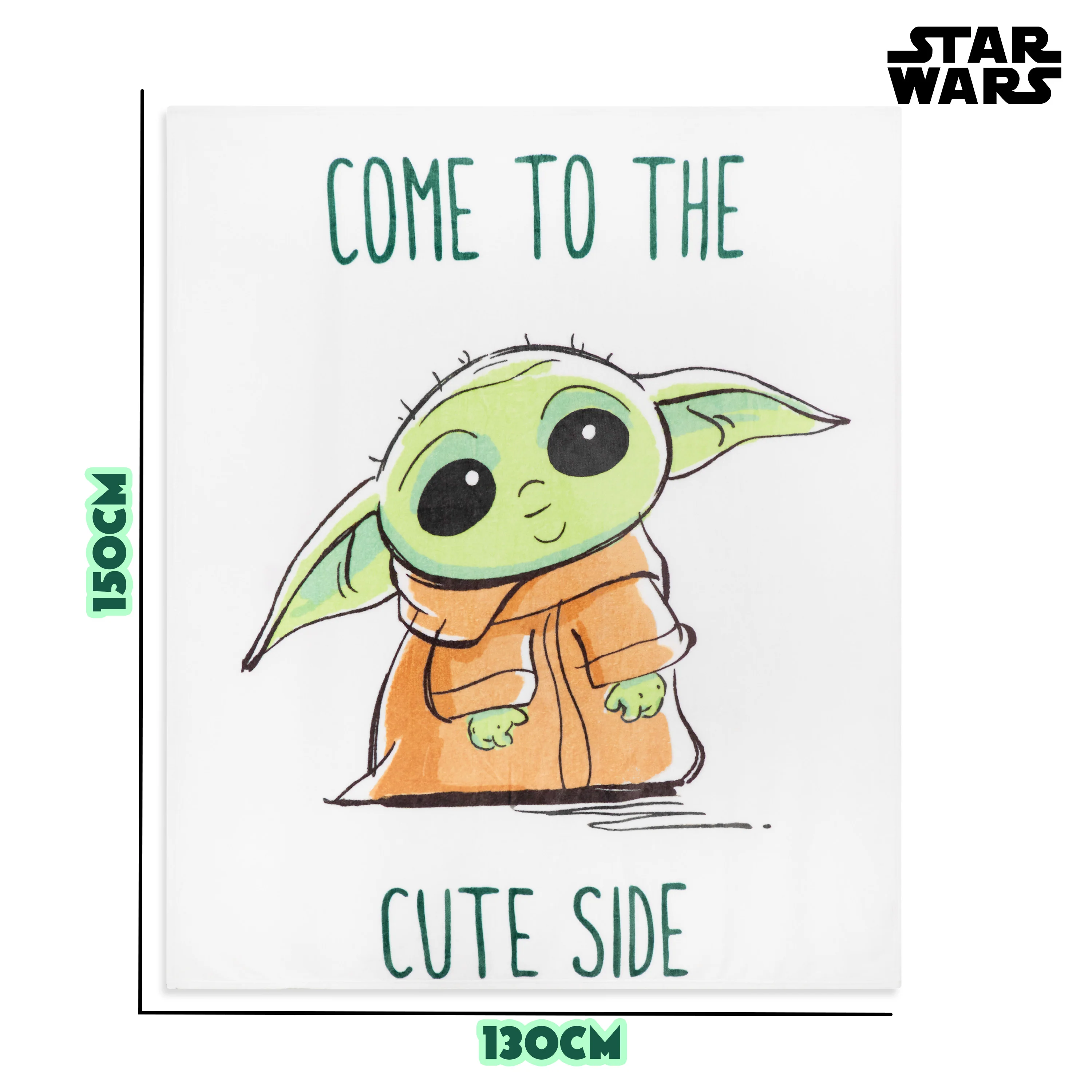 Disney Fleece Blanket - Green Baby Yoda - Image 5