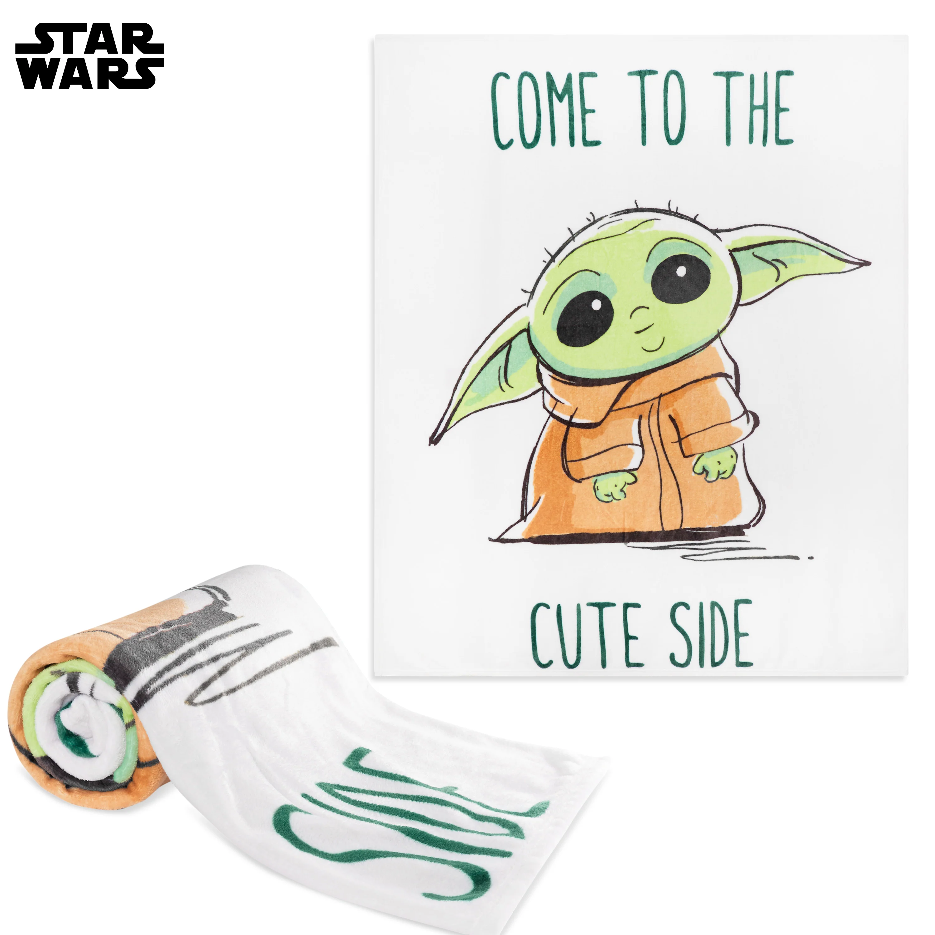 Disney Fleece Blanket - Green Baby Yoda - Image 6