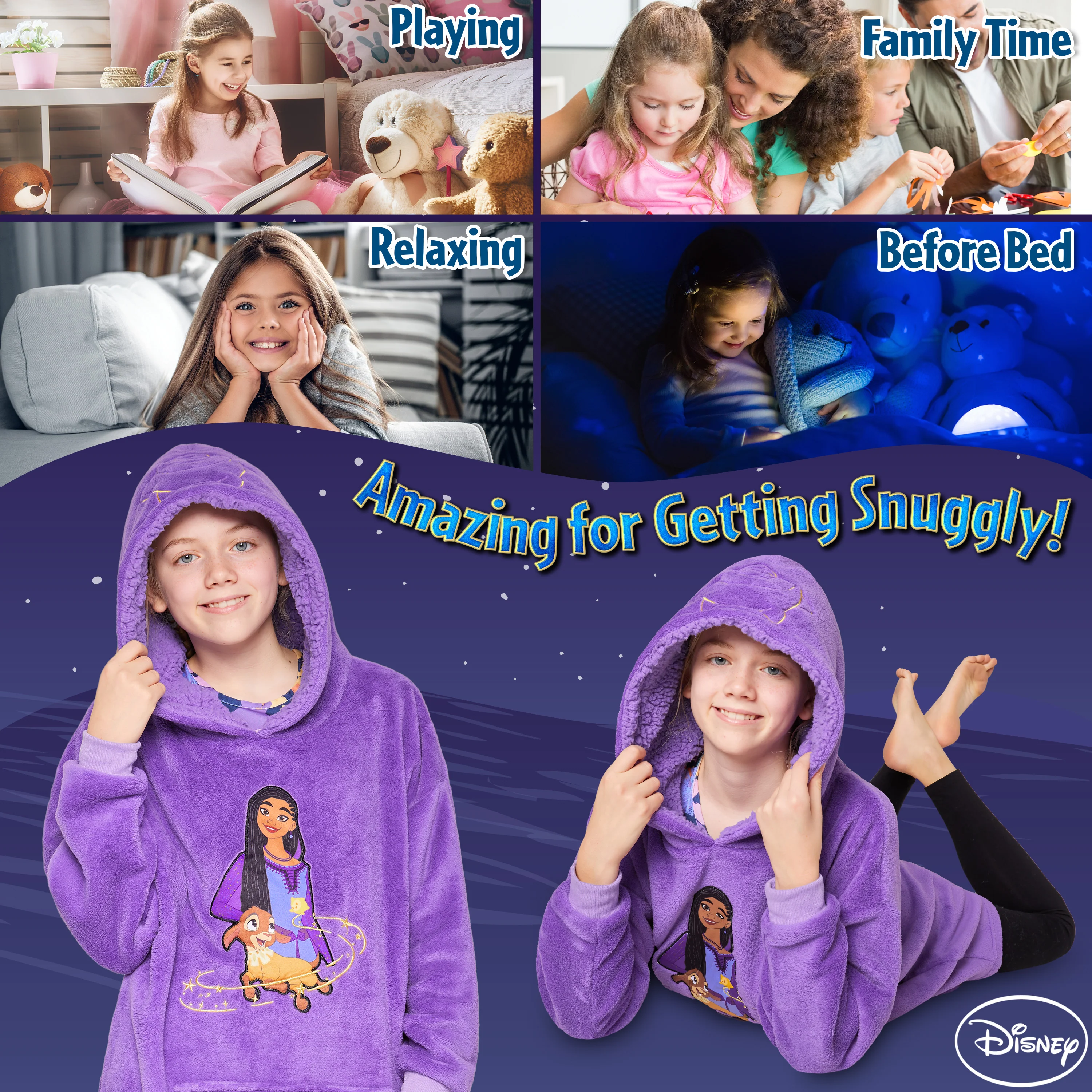 Disney Fleece Hoodie Blanket for Kids - WISH - Image 4