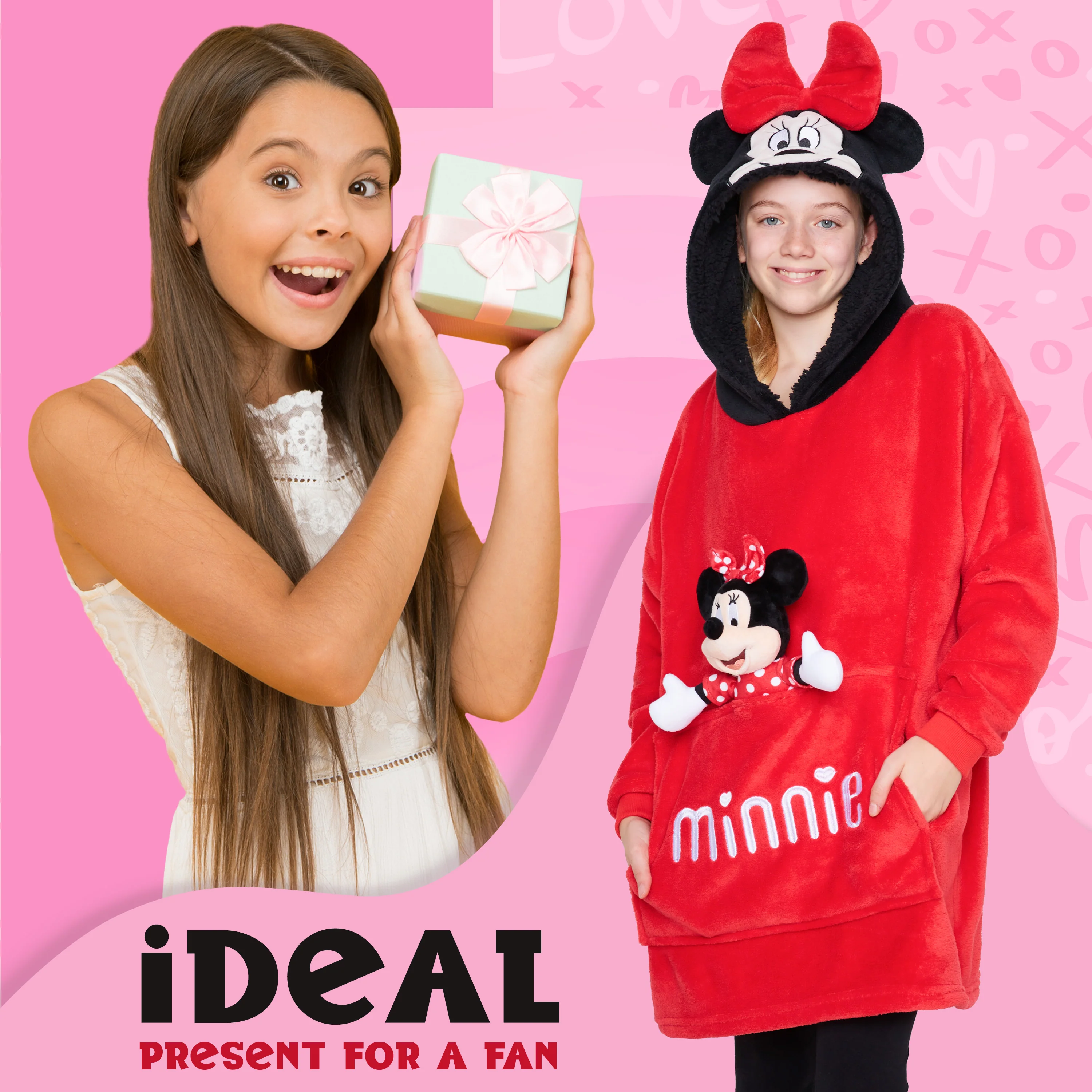 Disney Fleece Hoodie Blanket with Plush Toy for Kids - Minnie Mouse - Image 3