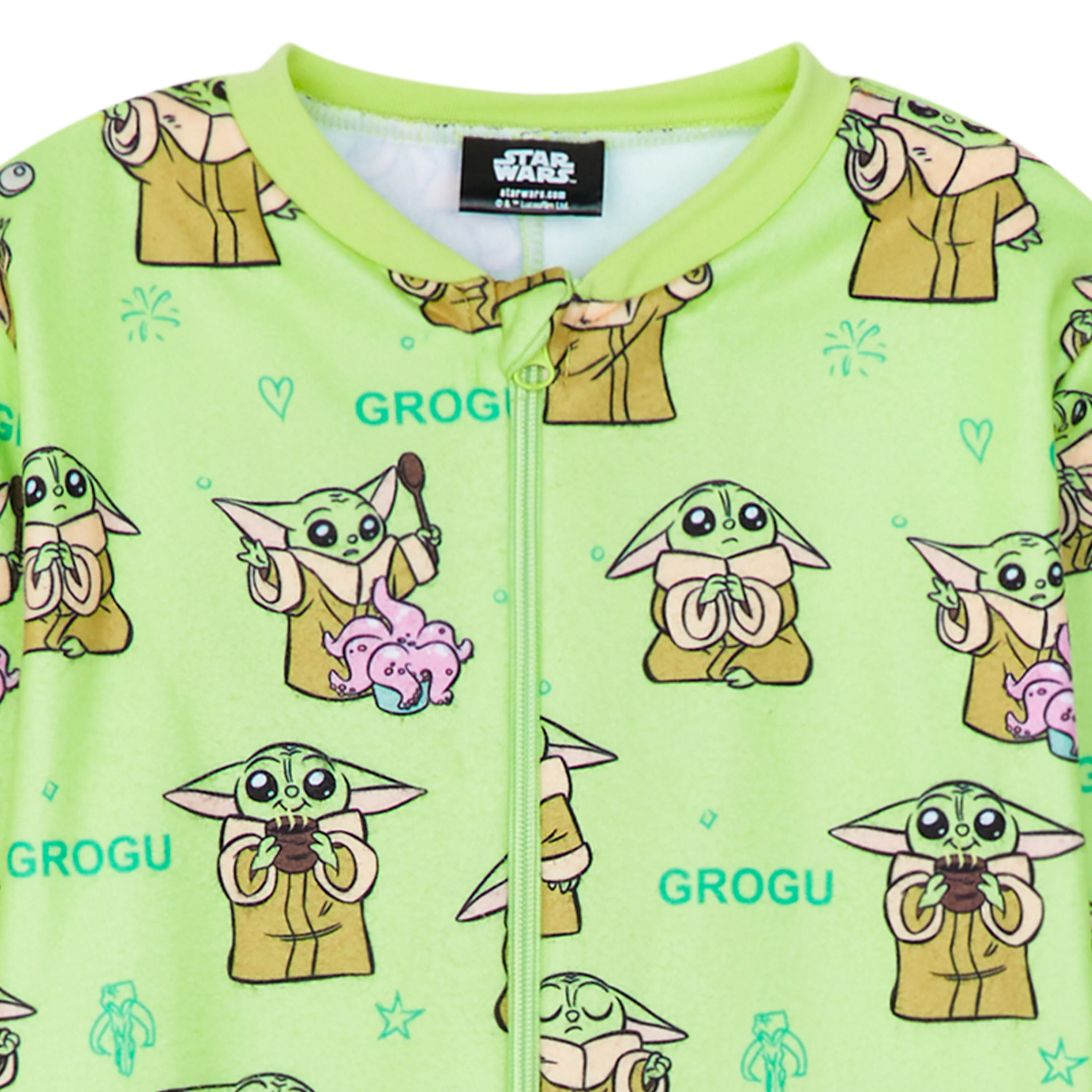 Disney Fleece Kids Onesie, Onesie for Kids - Green Baby Yoda - Image 3