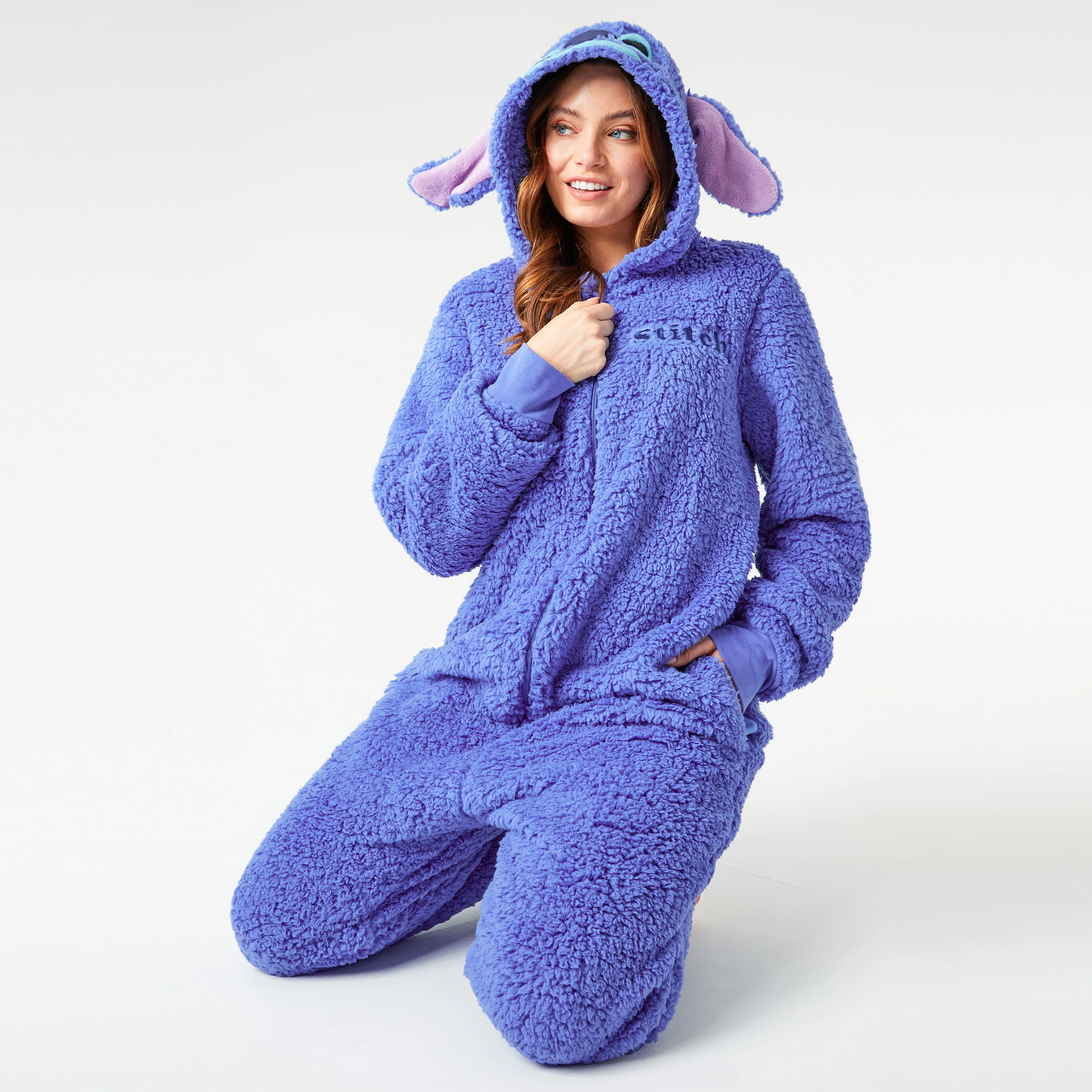 Disney Fleece Onesie for Adults - Blue Stitch - Image 2