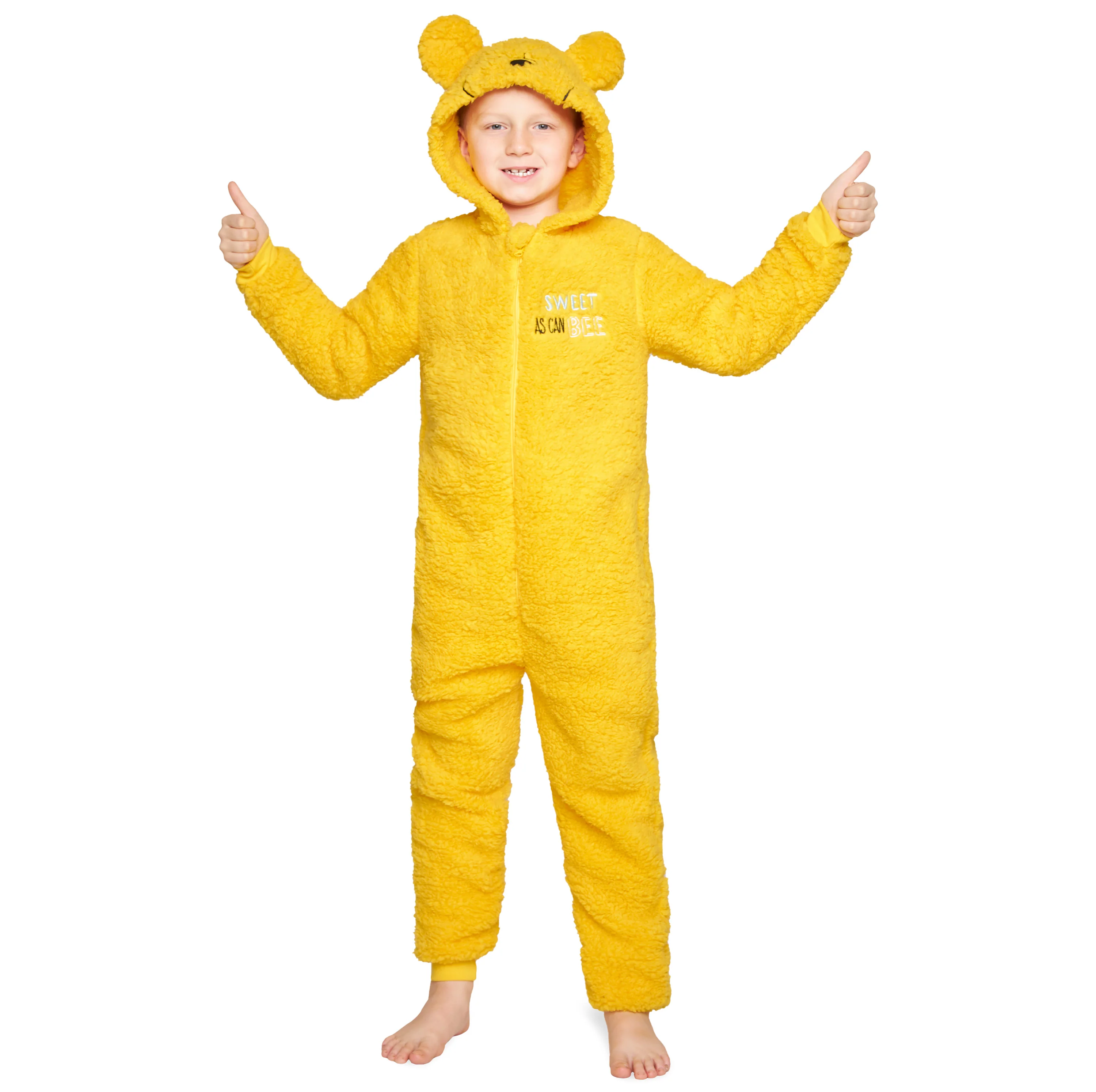 Disney Fleece Onesie for Kids & Teenagers - Yellow Winnie