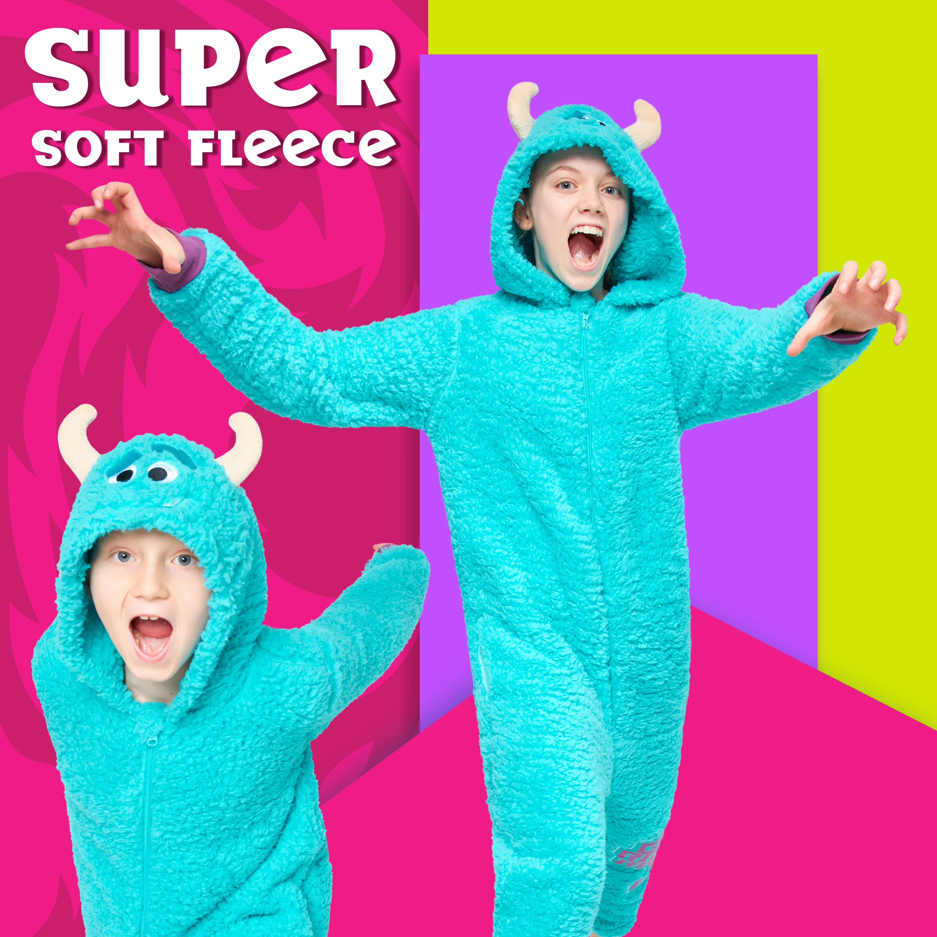 Disney Fleece Onesie for Kids - Turquoise Sully - Image 3