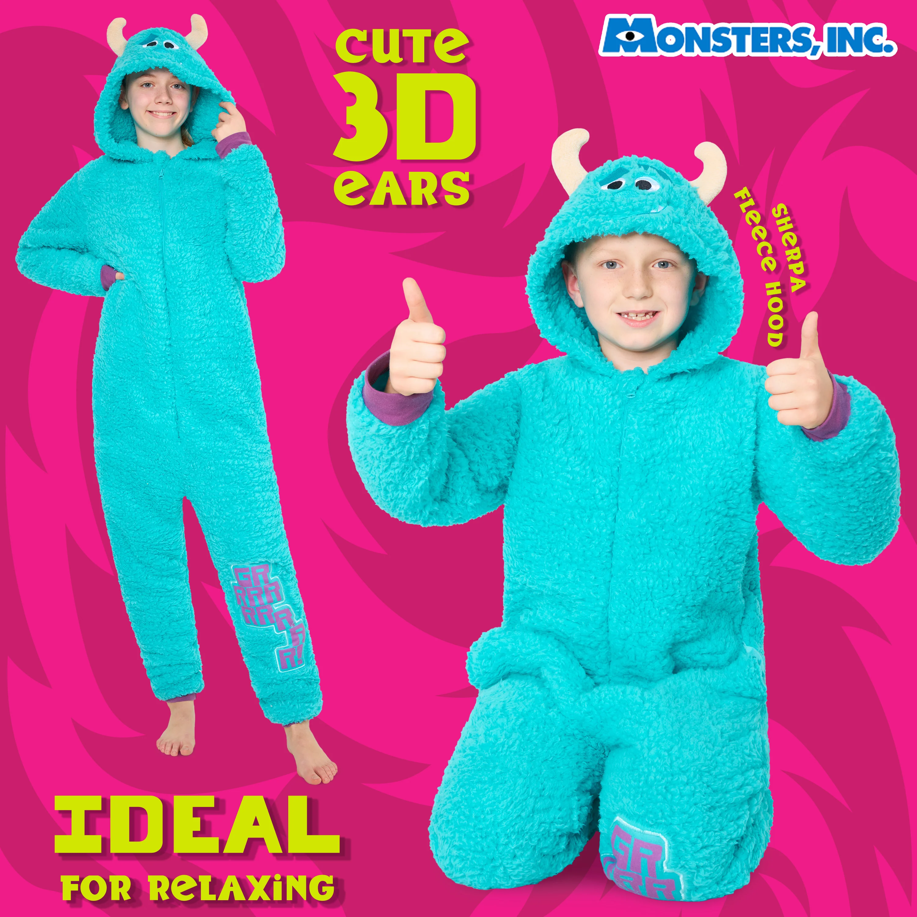 Disney Fleece Onesie for Kids - Turquoise Sully - Image 4