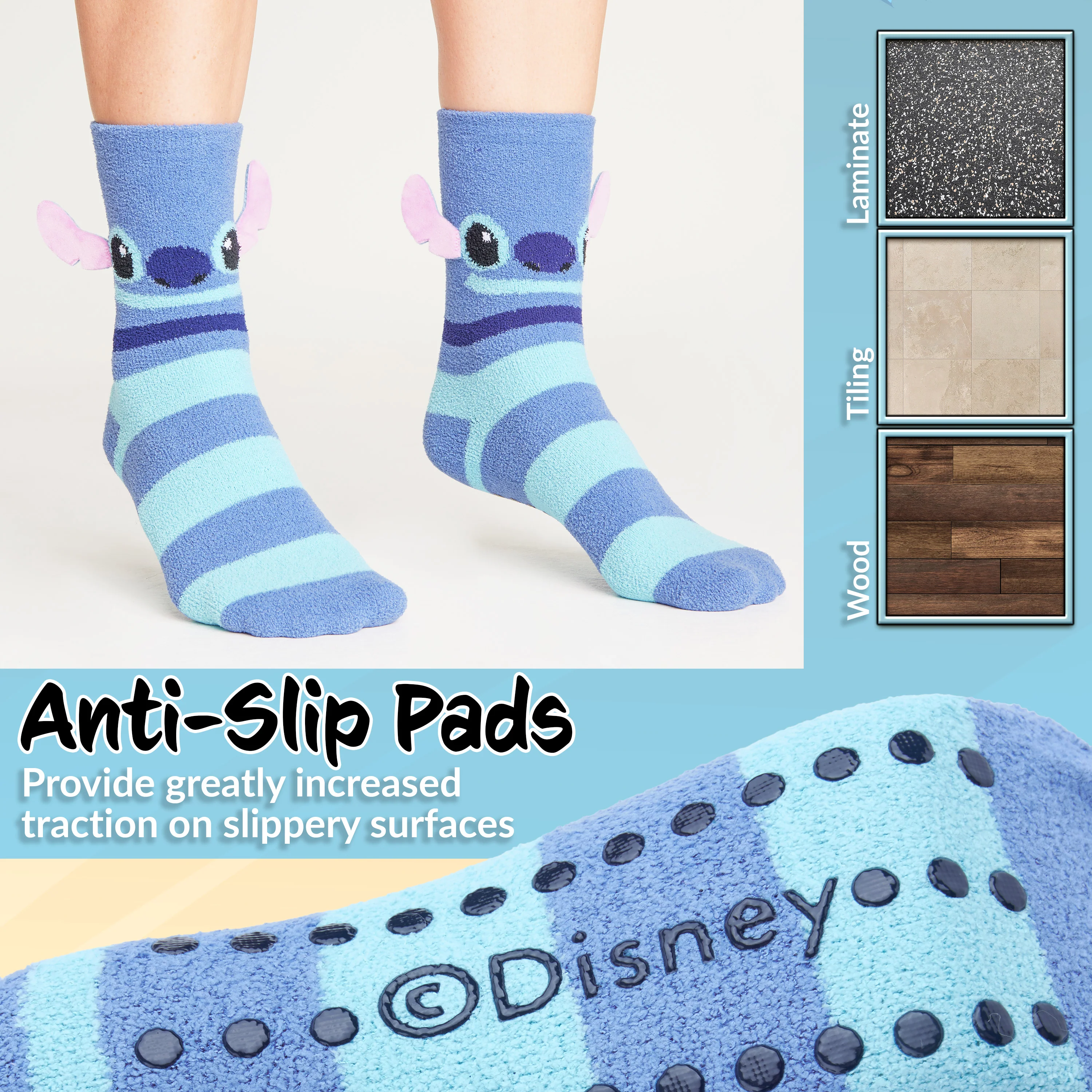 Disney Fluffy Socks Women, Stitch Multipack Slipper Socks, Stitch Gifts - Image 5