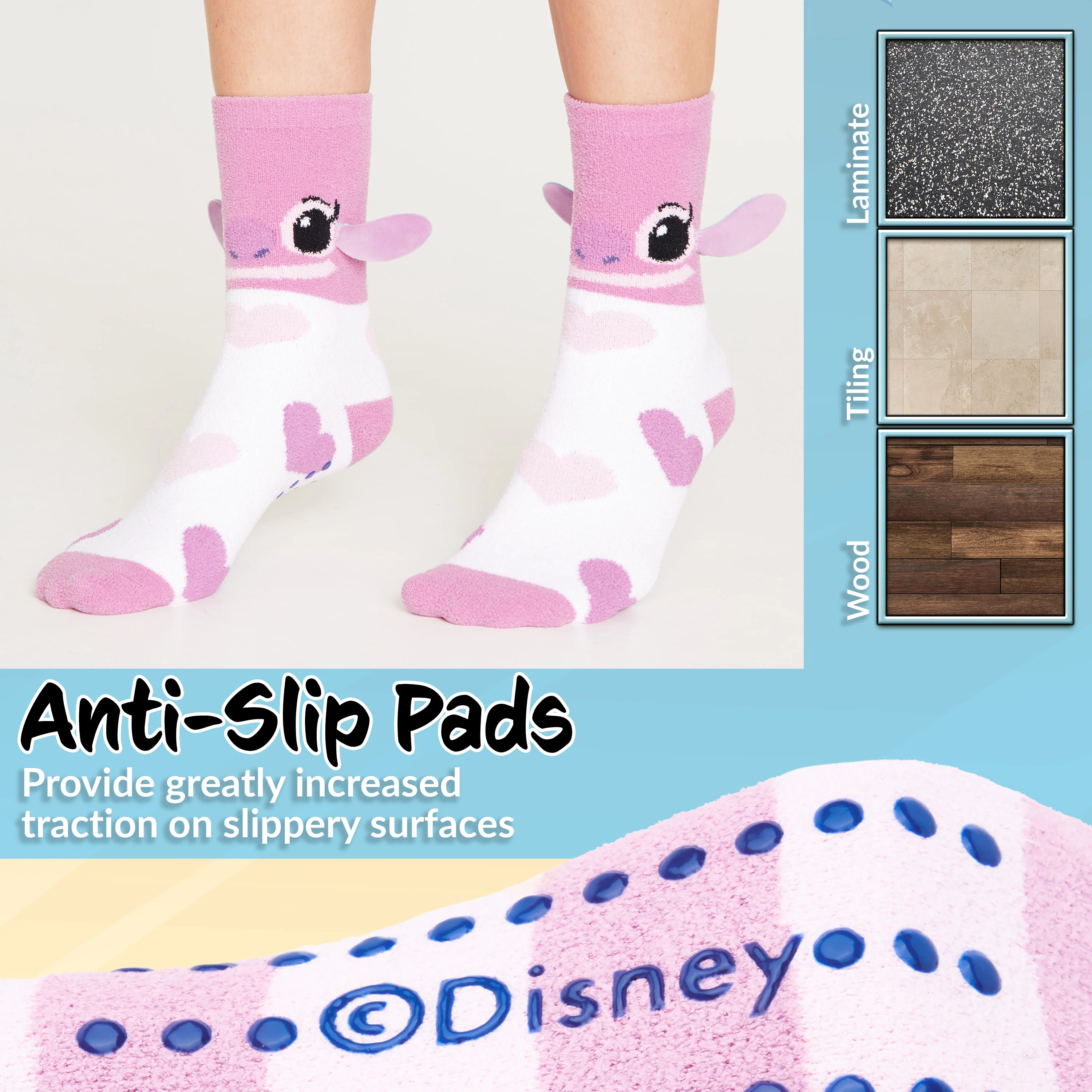 Disney Fluffy Socks Women, Stitch Multipack Slipper Socks, Stitch Gifts - Image 5