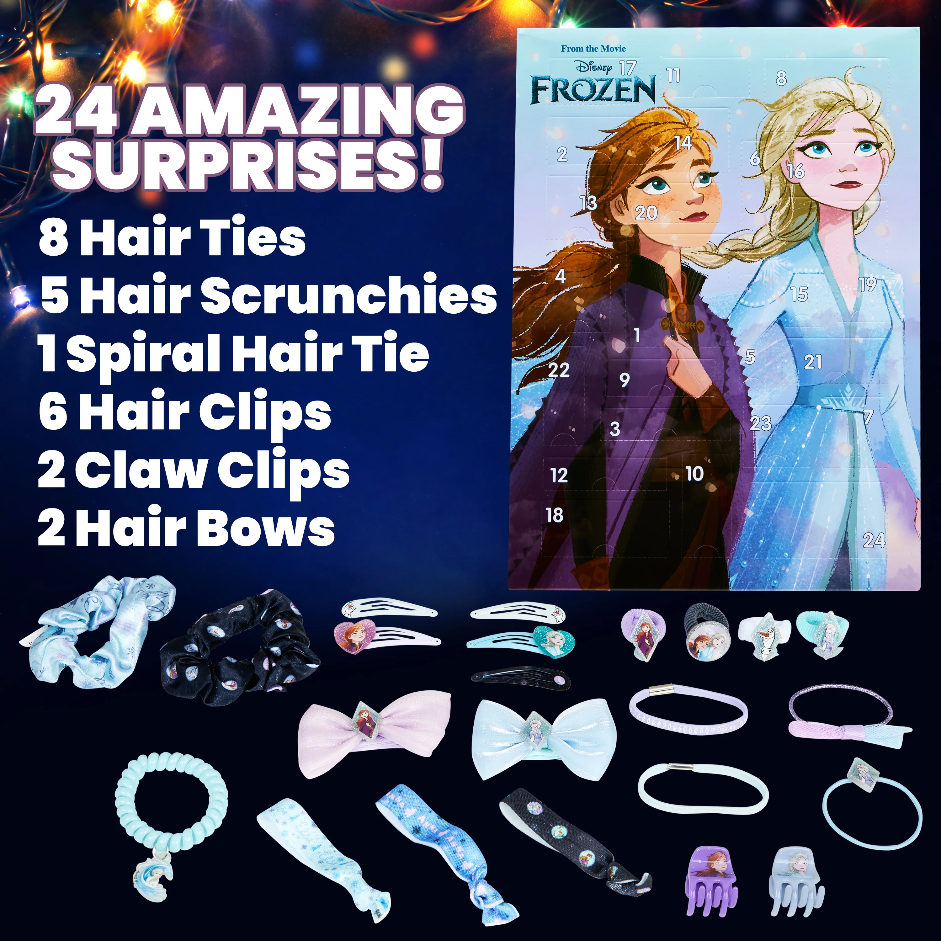 Disney Frozen Advent Calendar 2025, Girls Hair Accessories Countdown Calendar (Blue/Purple) - Image 6