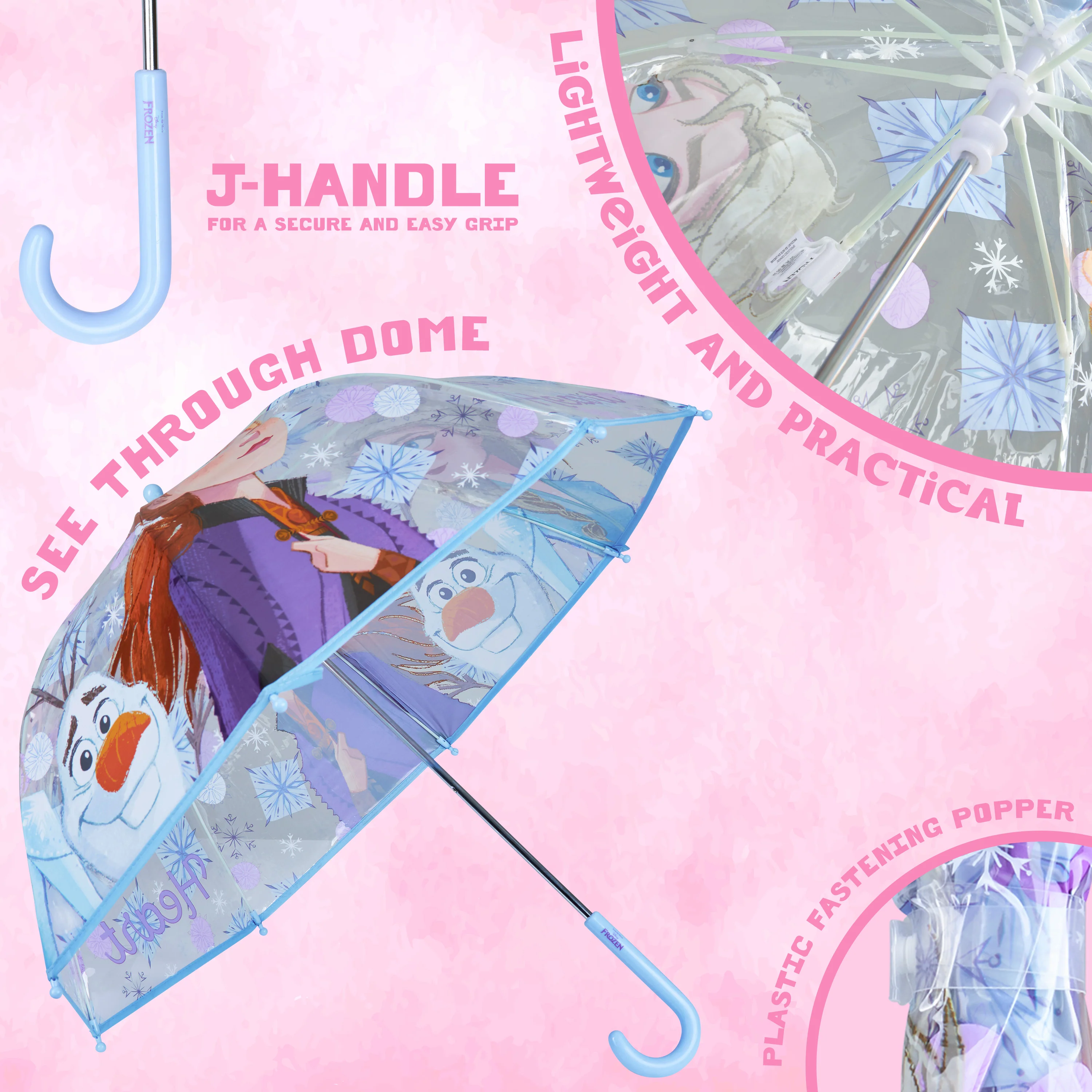 Disney Frozen Clear Dome Umbrella for Girls - Frozen transparent Umbrella - Image 5