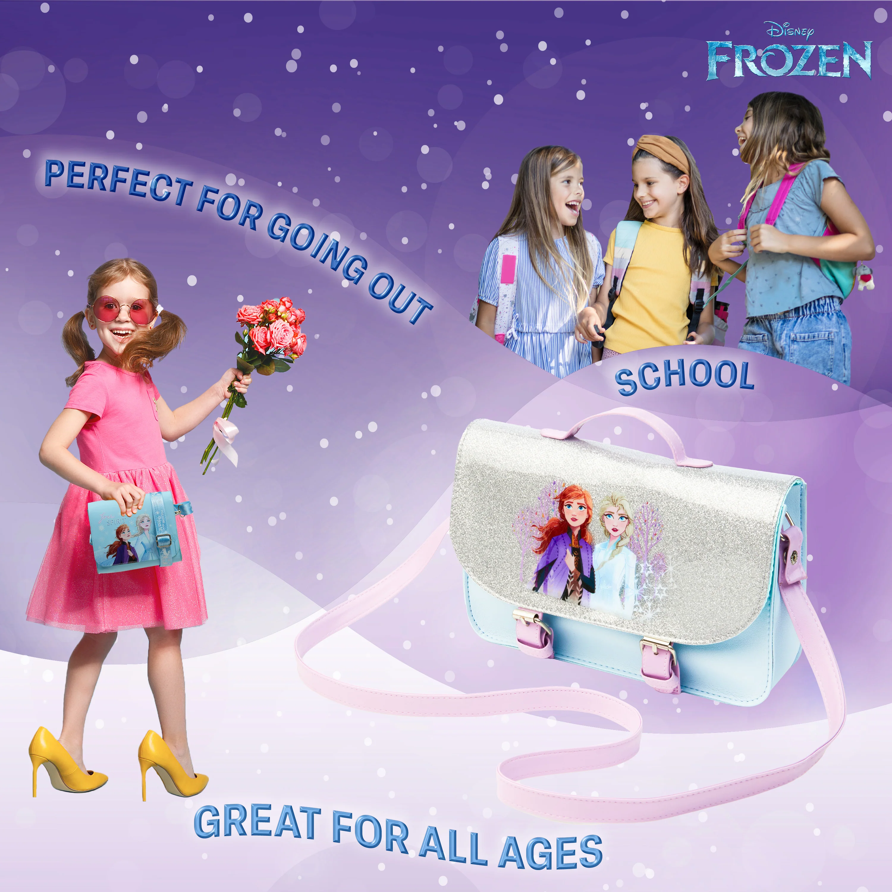Disney Frozen Cross Body Bag - Princess Girls Handbag Adjustable Strap Shoulder Bag - Travel Holiday Gifts for Girls - Image 4