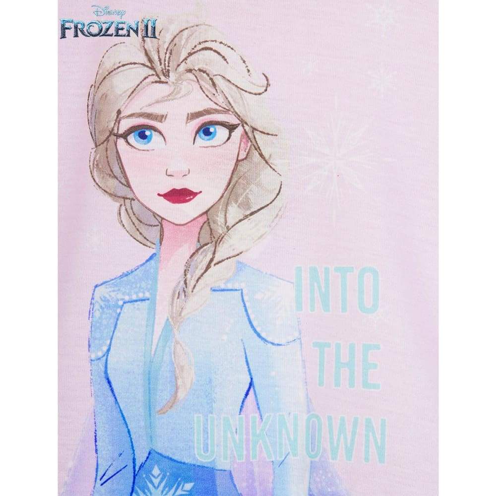 Disney Frozen Girls Pyjamas 2 Piece Cotton Short PJs Set with Elsa - Image 5