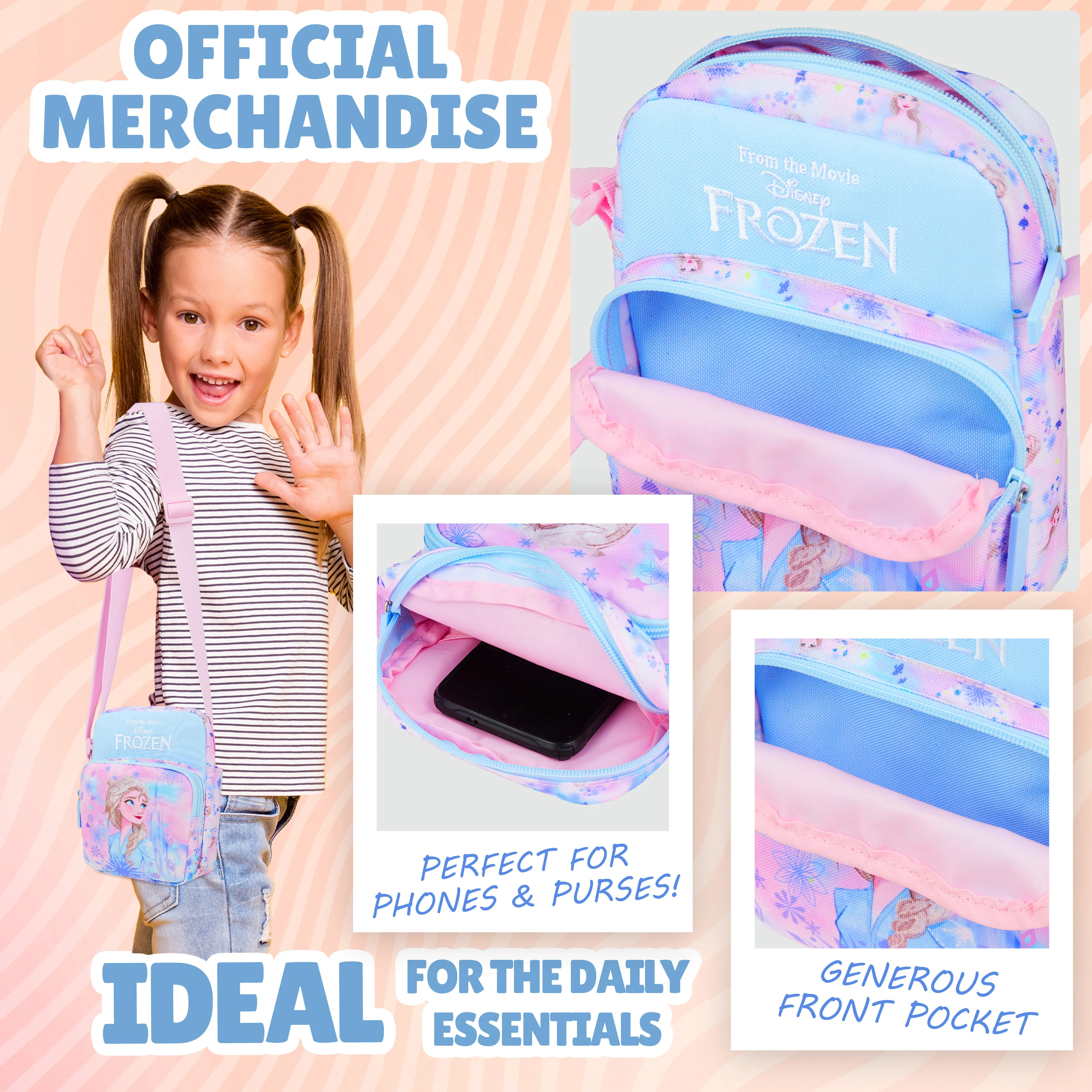Disney Frozen Handbag for Girls Cross Body Bag Teens with Adjustable Strap - Image 3