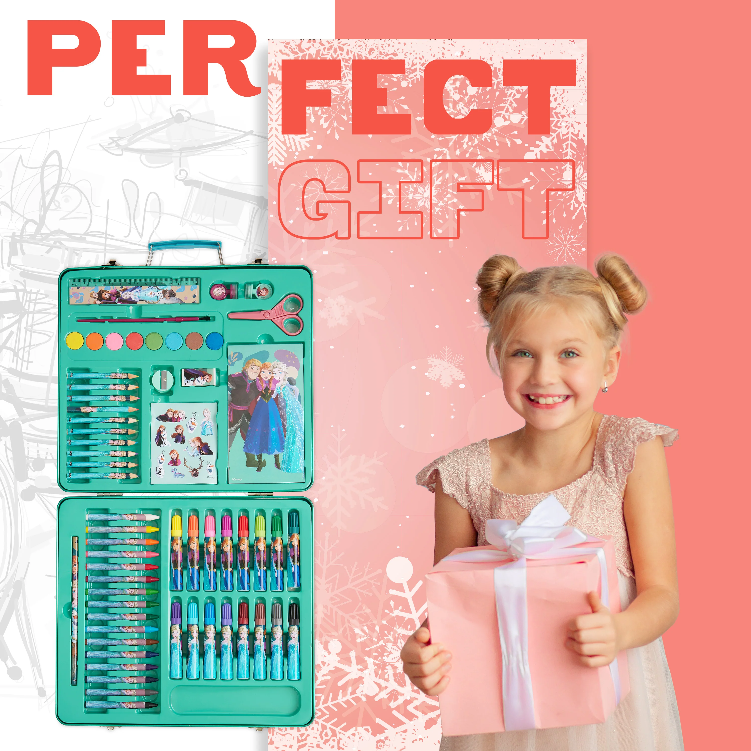 Disney Frozen Kids Art Set 40 Plus Pieces Kids Colouring Sets - Image 3