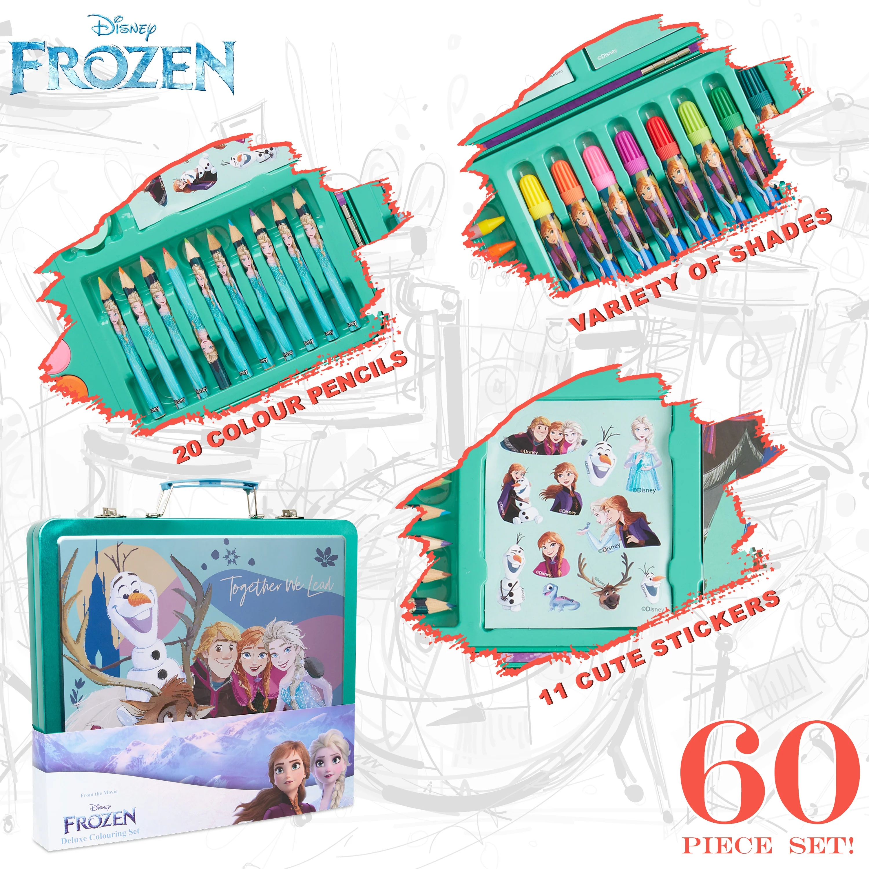 Disney Frozen Kids Art Set 40 Plus Pieces Kids Colouring Sets - Image 4
