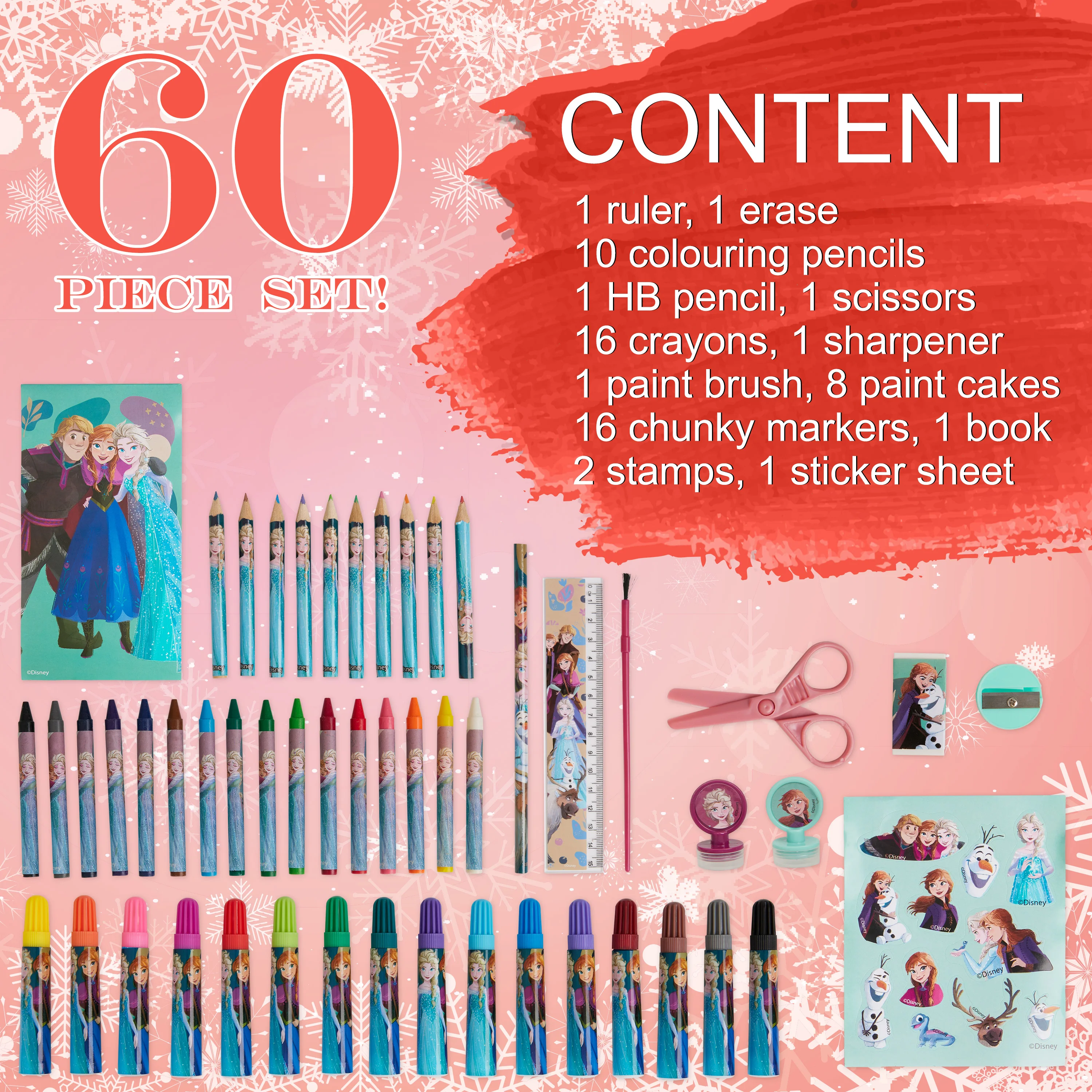 Disney Frozen Kids Art Set 40 Plus Pieces Kids Colouring Sets - Image 6