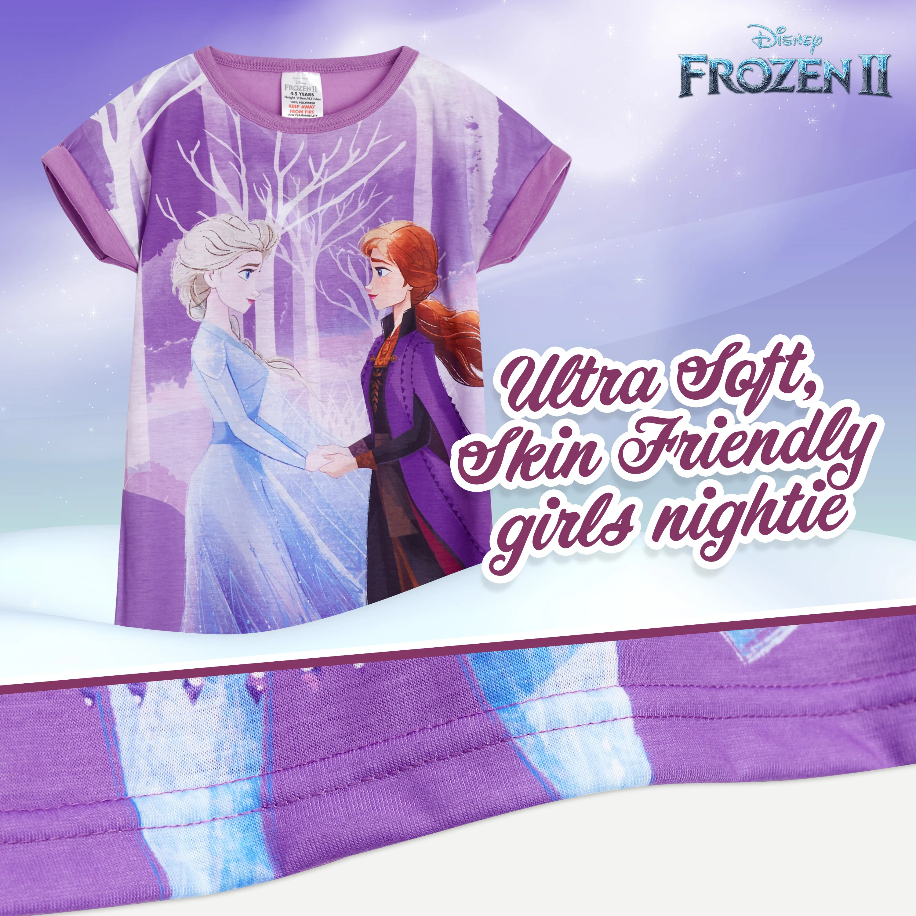 Disney Frozen Short Sleeve Super Soft Nightie for Girls - Image 6