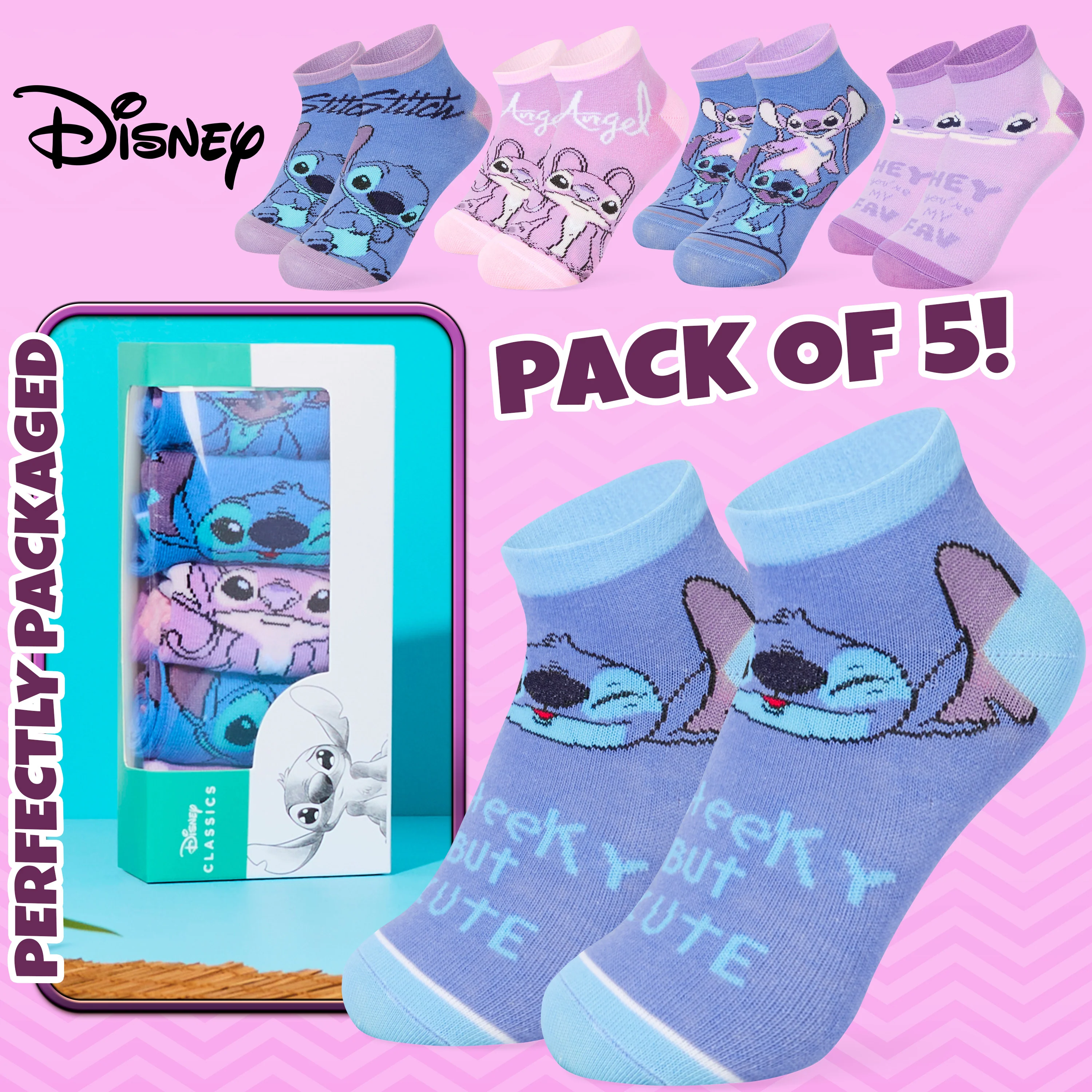 Disney Girls Ankle Socks, Soft and Breathable Socks Pack of 5 - Girls Gifts - Image 6