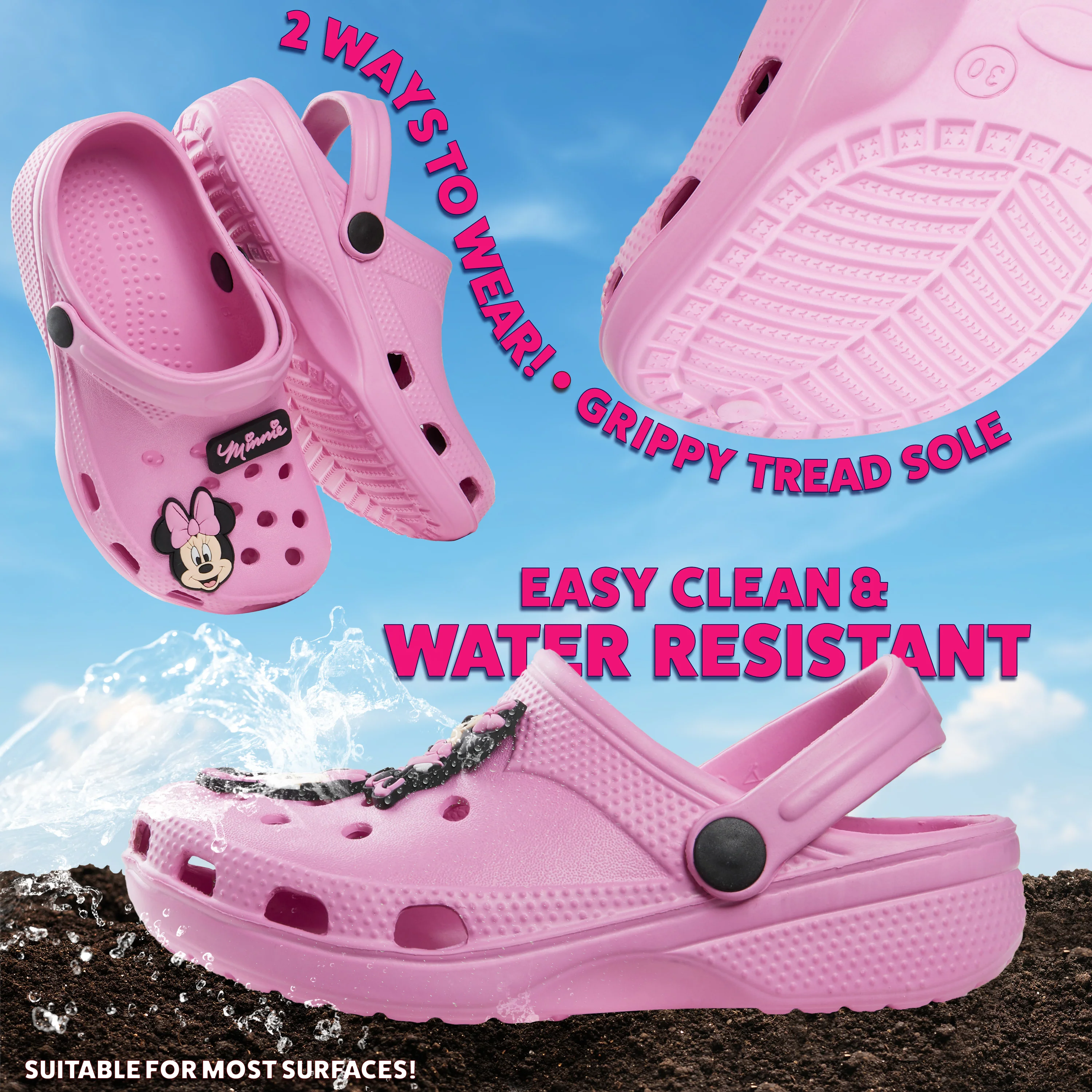 Disney Girls Clogs with Removable Rubber Charms - Girls Gifts - Image 4